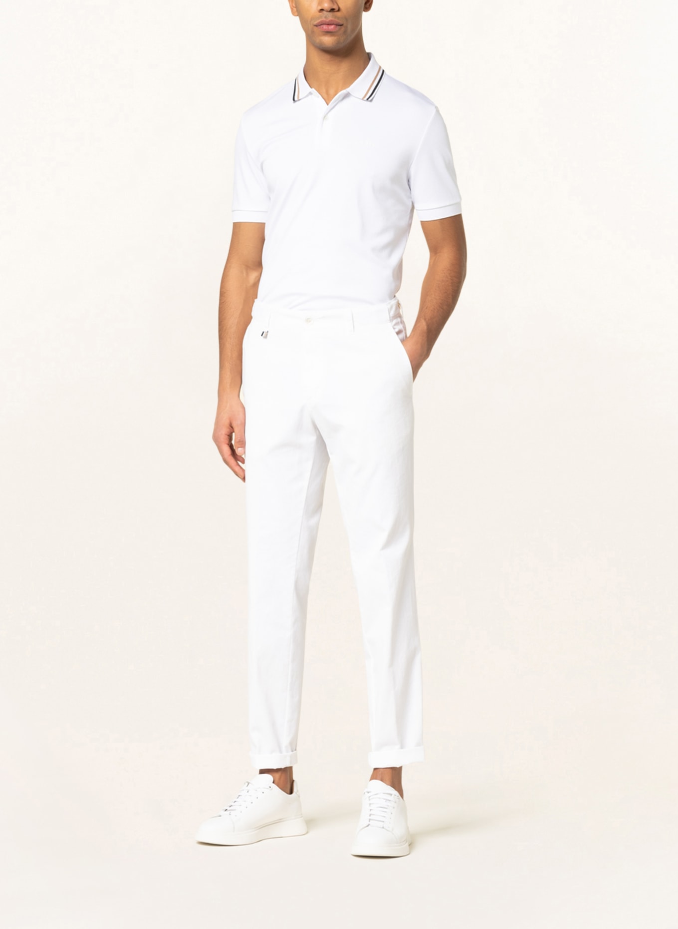 BOSS Polo shirt PENROSE Slim Fit: WHITE