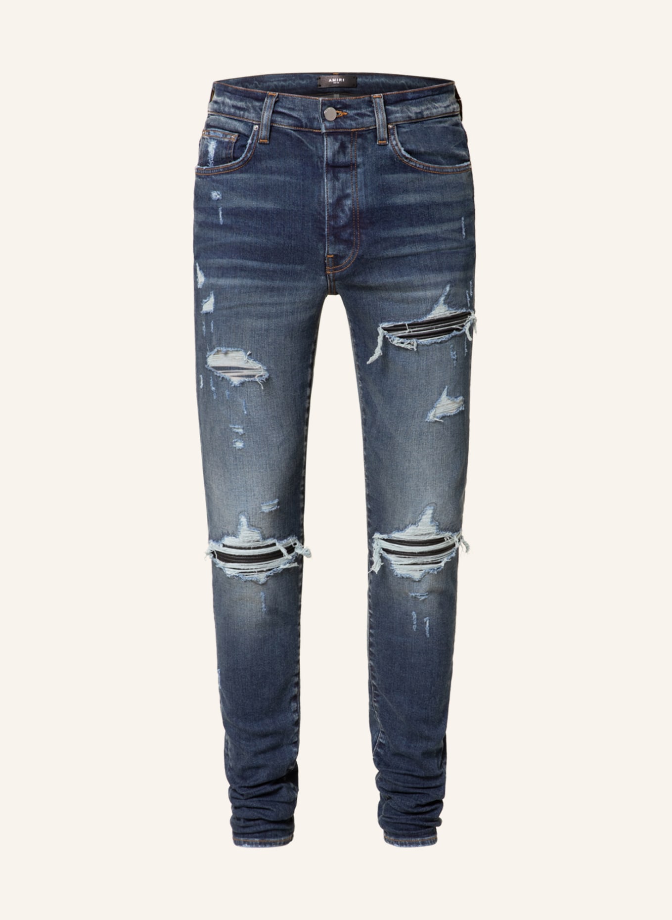 AMIRI Destroyed jeans MX1 PLAID skinny fit, Color: 403 DEEP CLASSIC INDIGO (Image 1)