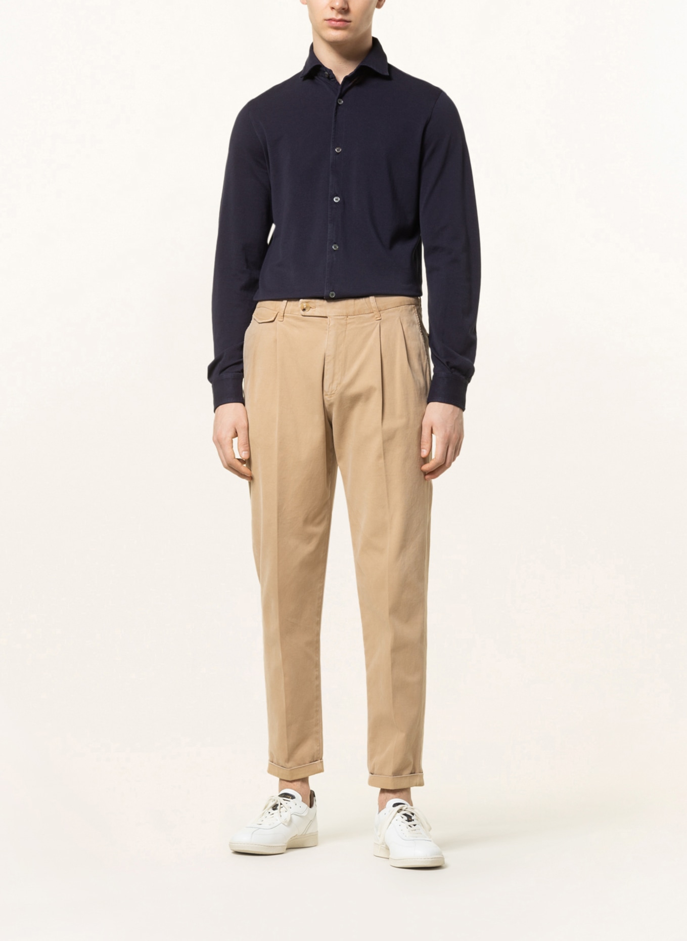 FEDELI Piqué-Hemd STEVE Slim Fit, Farbe: BLAU (Bild 2)