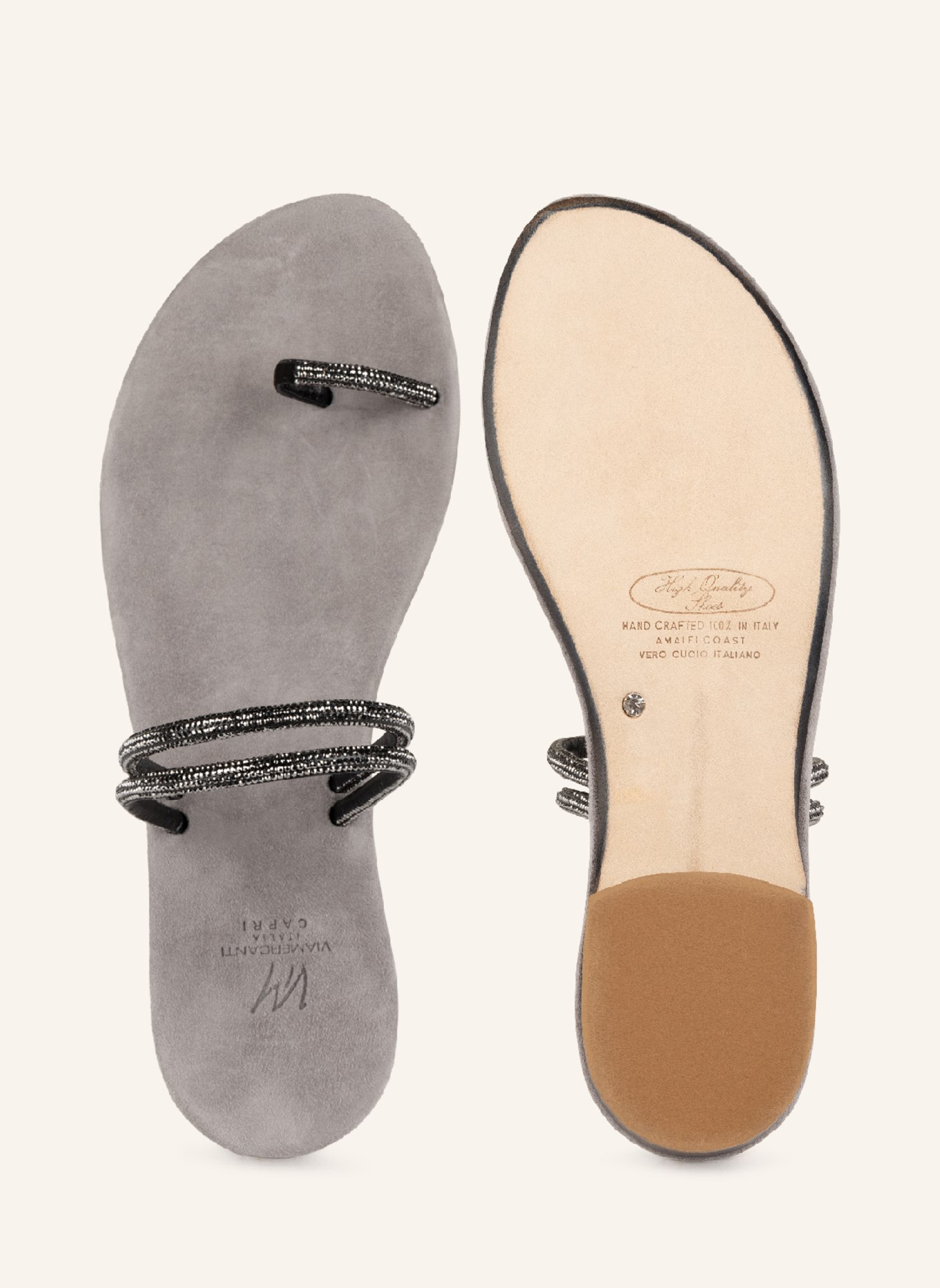 VIAMERCANTI Pantofle SORRENTO s ozdobnými kamínky, Barva: ČERNÁ (Obrázek 5)