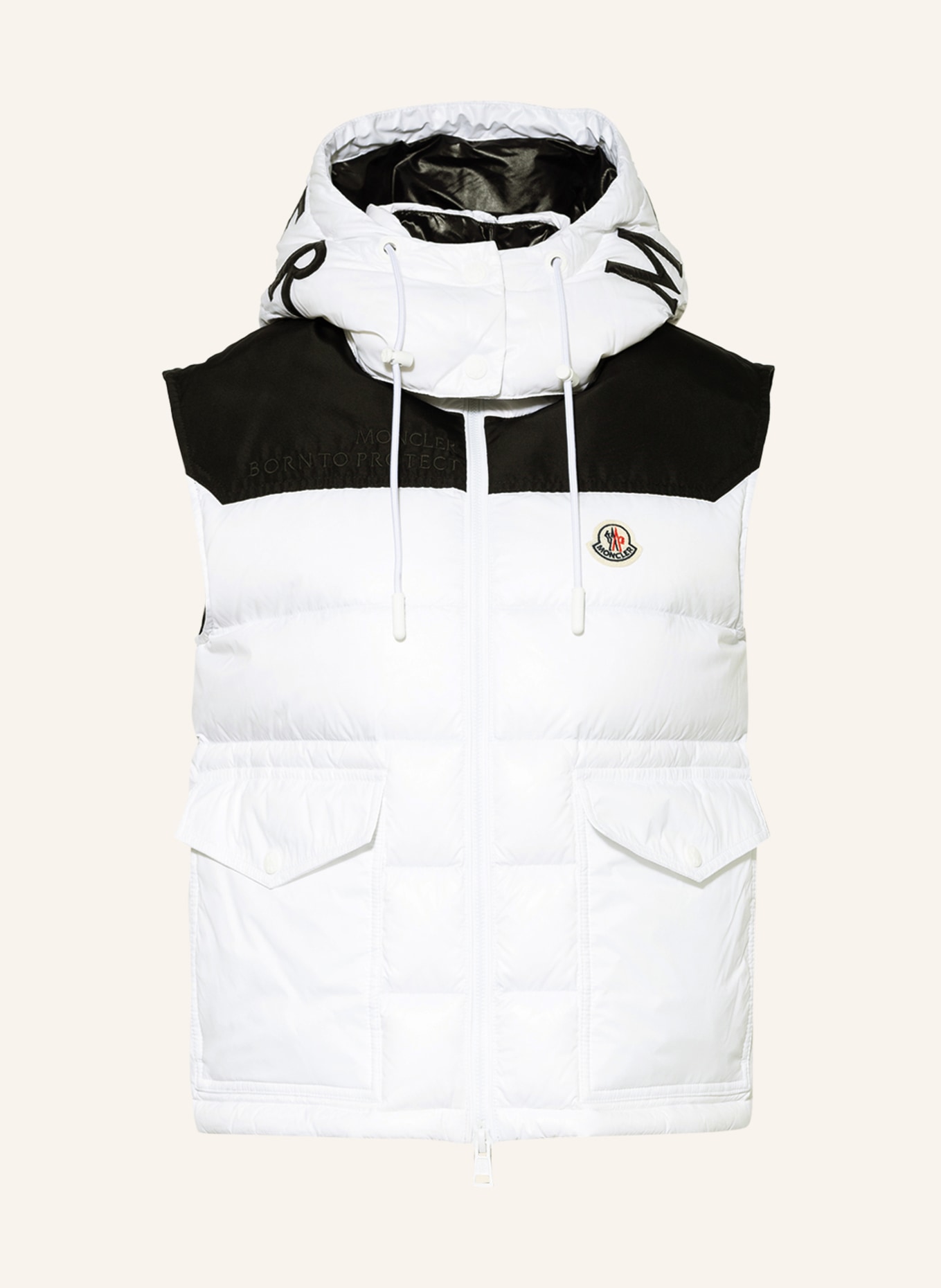 MONCLER Down vest CIBOURE , Color: WHITE/ BLACK (Image 1)