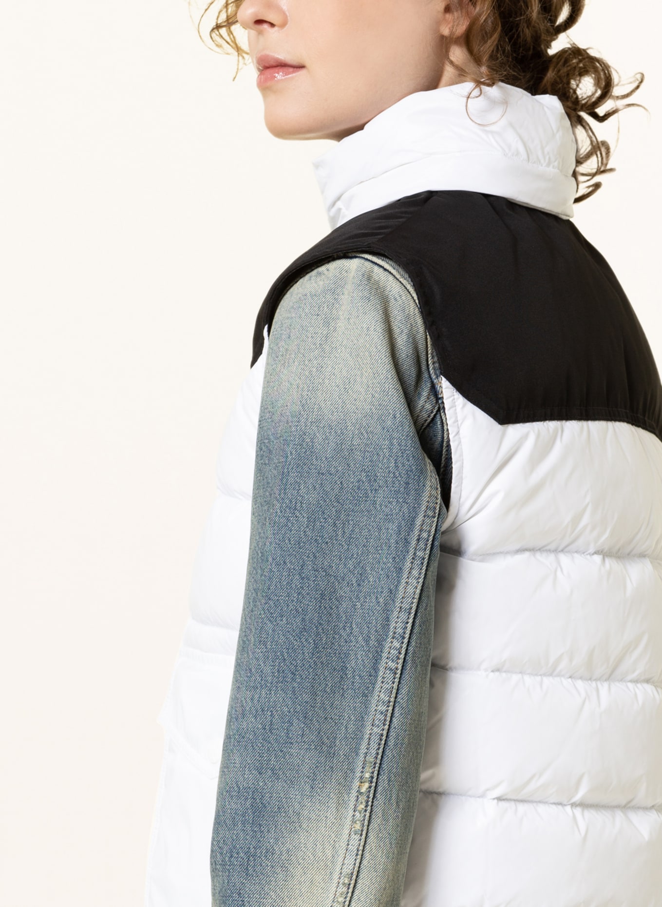 MONCLER Down vest CIBOURE , Color: WHITE/ BLACK (Image 6)