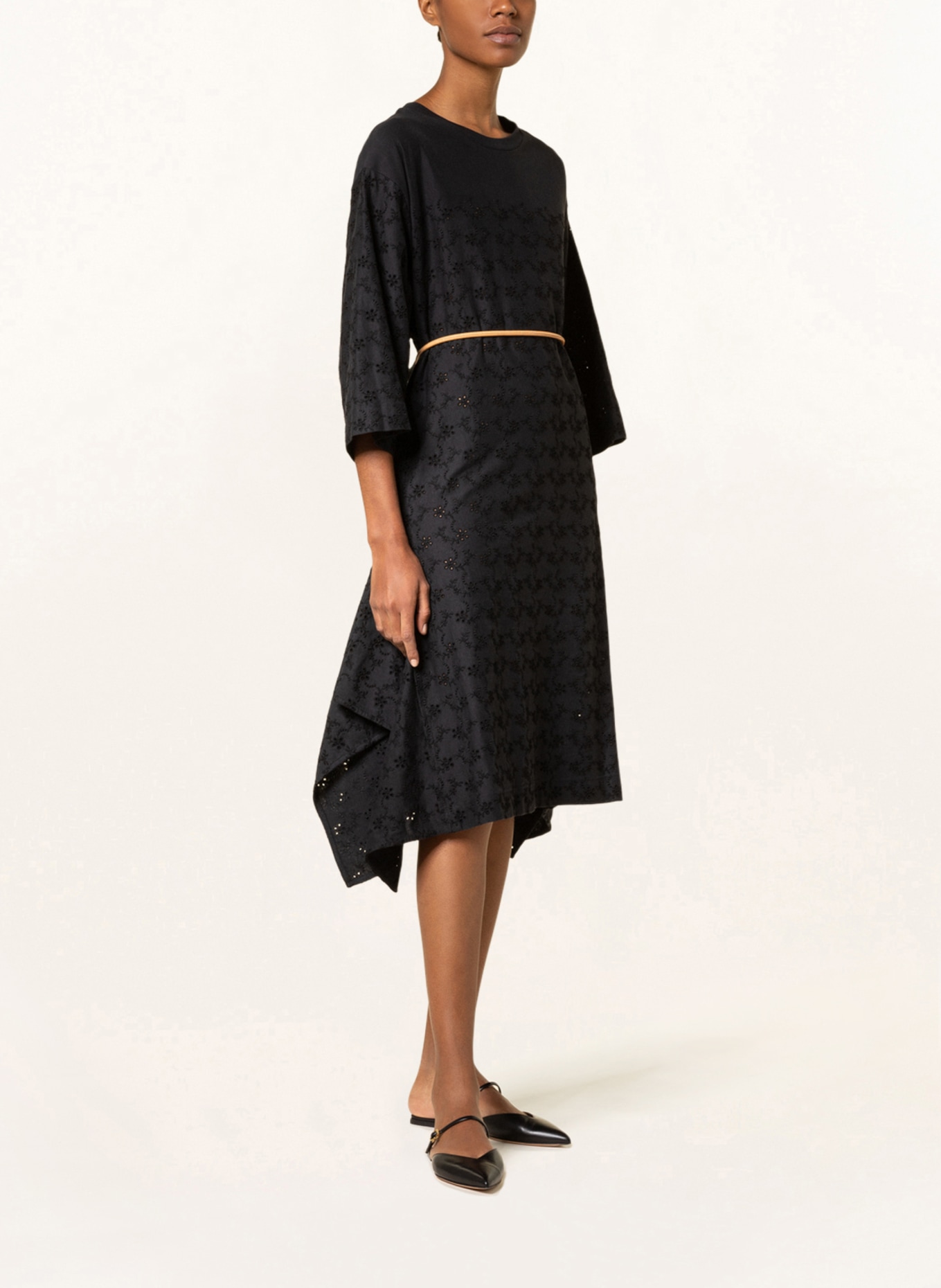 MONCLER GENIUS Lace dress with 3/4 sleeve, Color: BLACK (Image 2)
