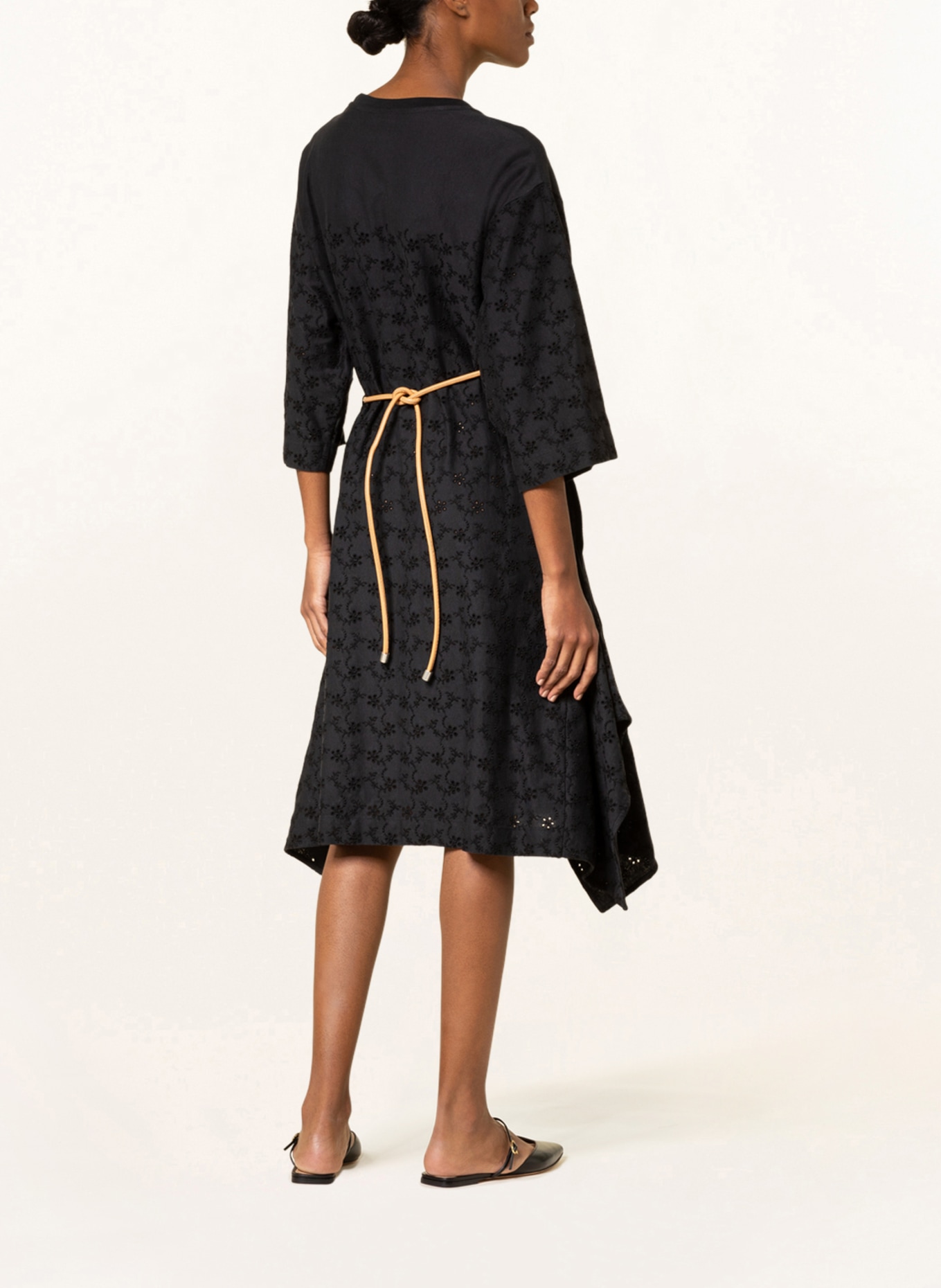 MONCLER GENIUS Lace dress with 3/4 sleeve, Color: BLACK (Image 3)