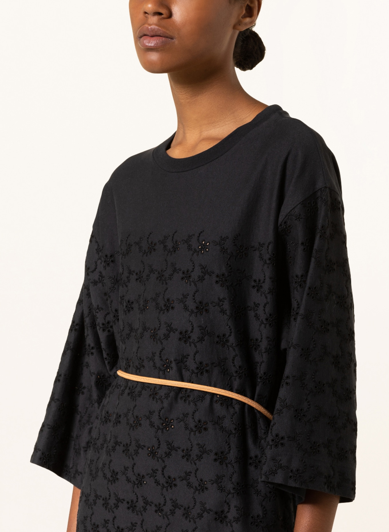 MONCLER GENIUS Lace dress with 3/4 sleeve, Color: BLACK (Image 4)