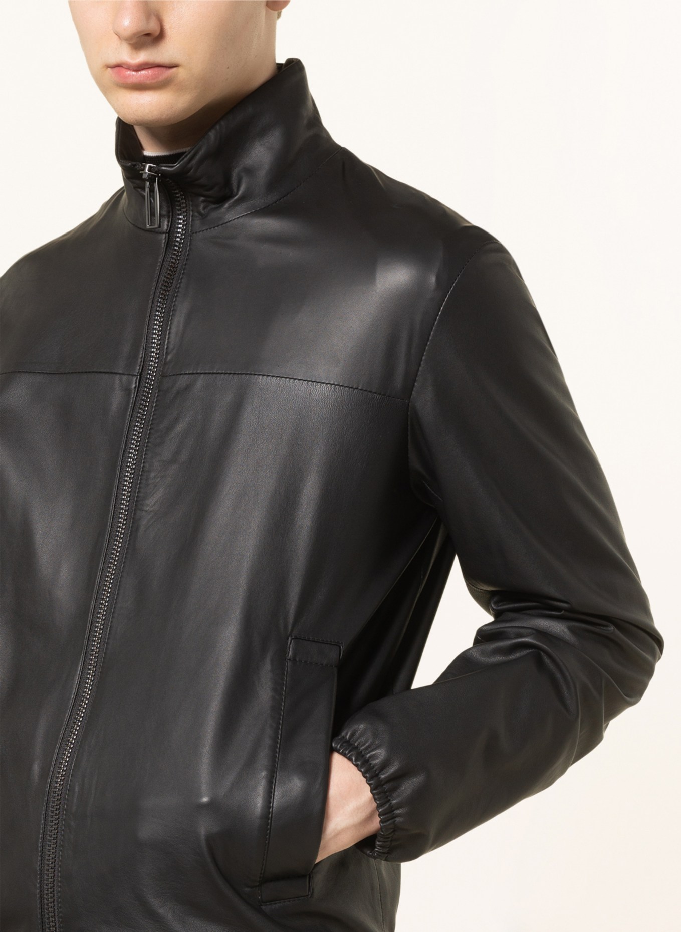 EMPORIO ARMANI Leather jacket , Color: BLACK (Image 4)