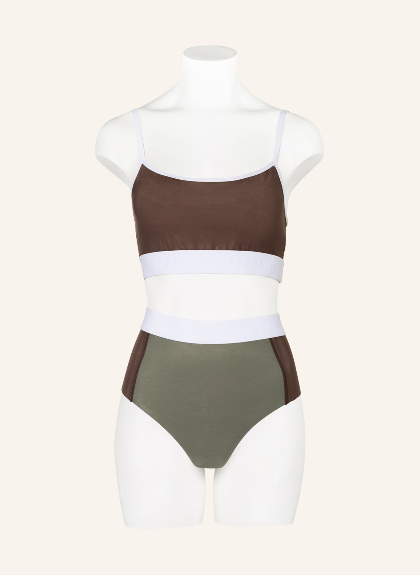 ITEM m6 Bustier ALL MESH: OLIVE / MARRON / BLANC