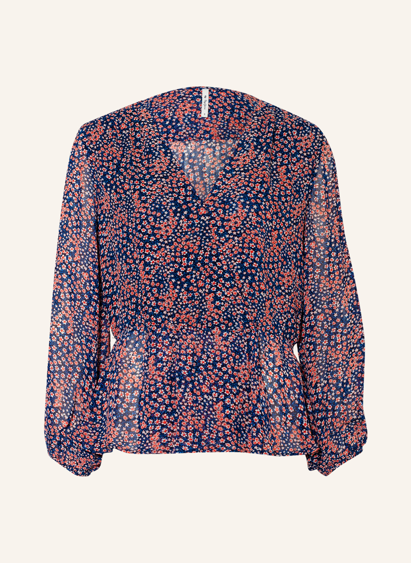 Pepe Jeans Wrap blouse MARISA , Color: BLUE/ RED (Image 1)