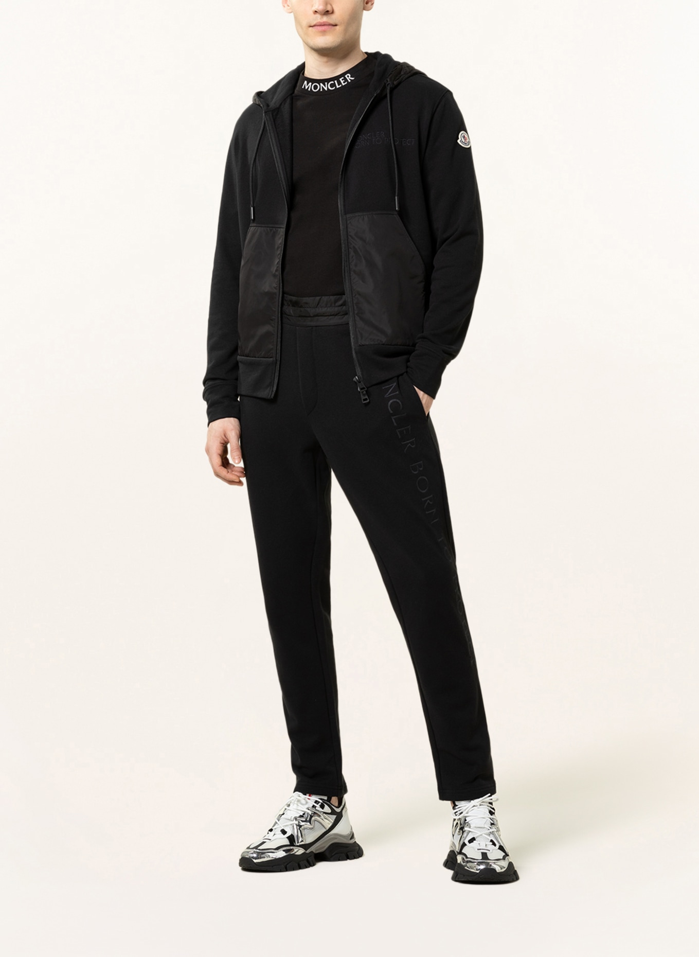 MONCLER Sweatpants in mixed materials, Color: BLACK (Image 2)