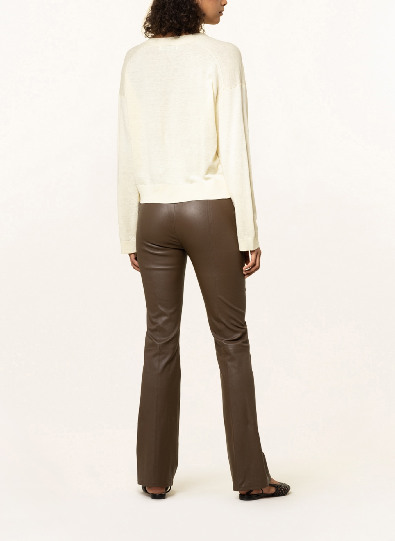 Marc O'Polo Cropped cardigan with linen, Color: LIGHT YELLOW (Image 3)