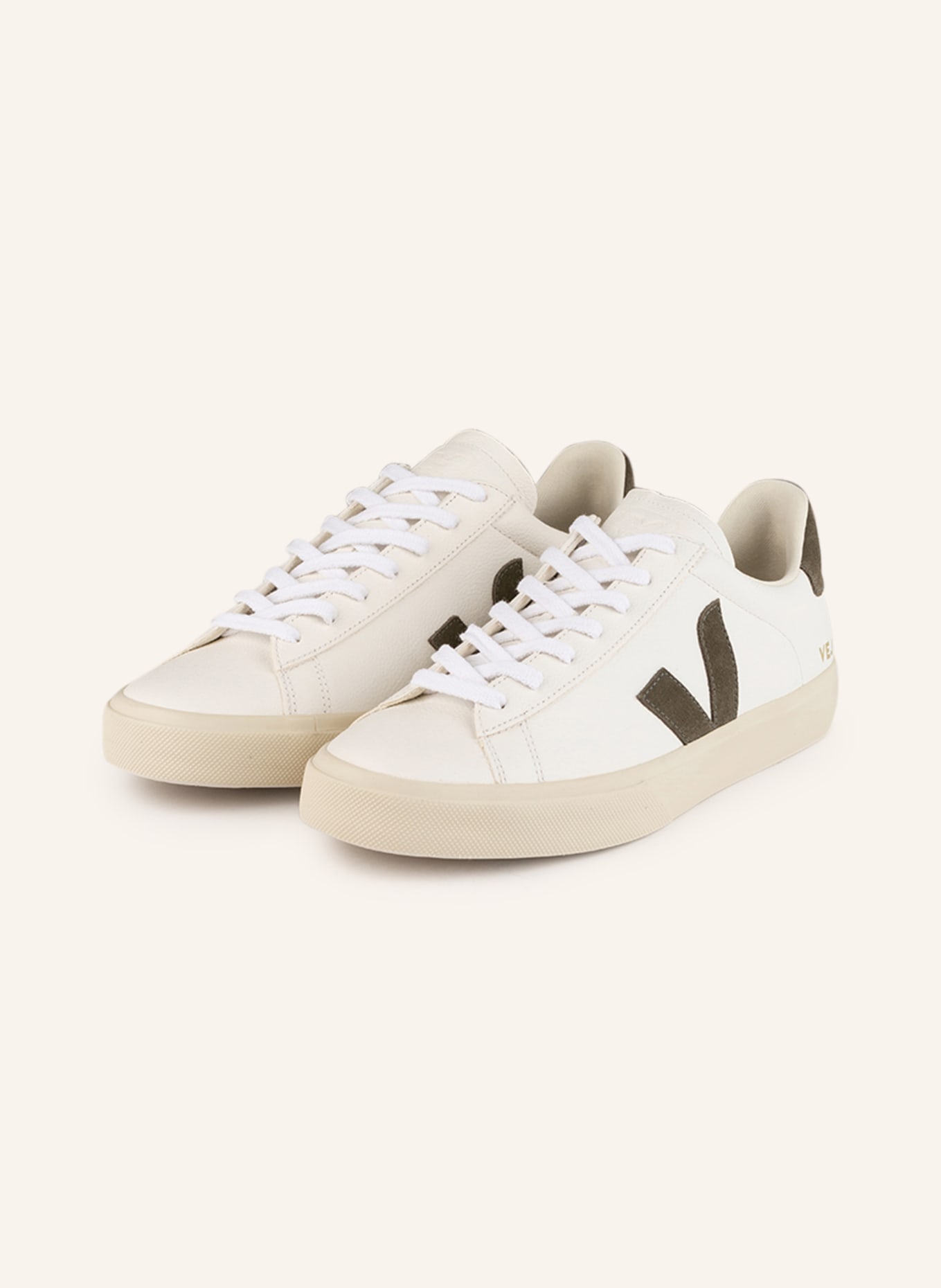 VEJA Sneaker CAMPO: WEISS / KHAKI