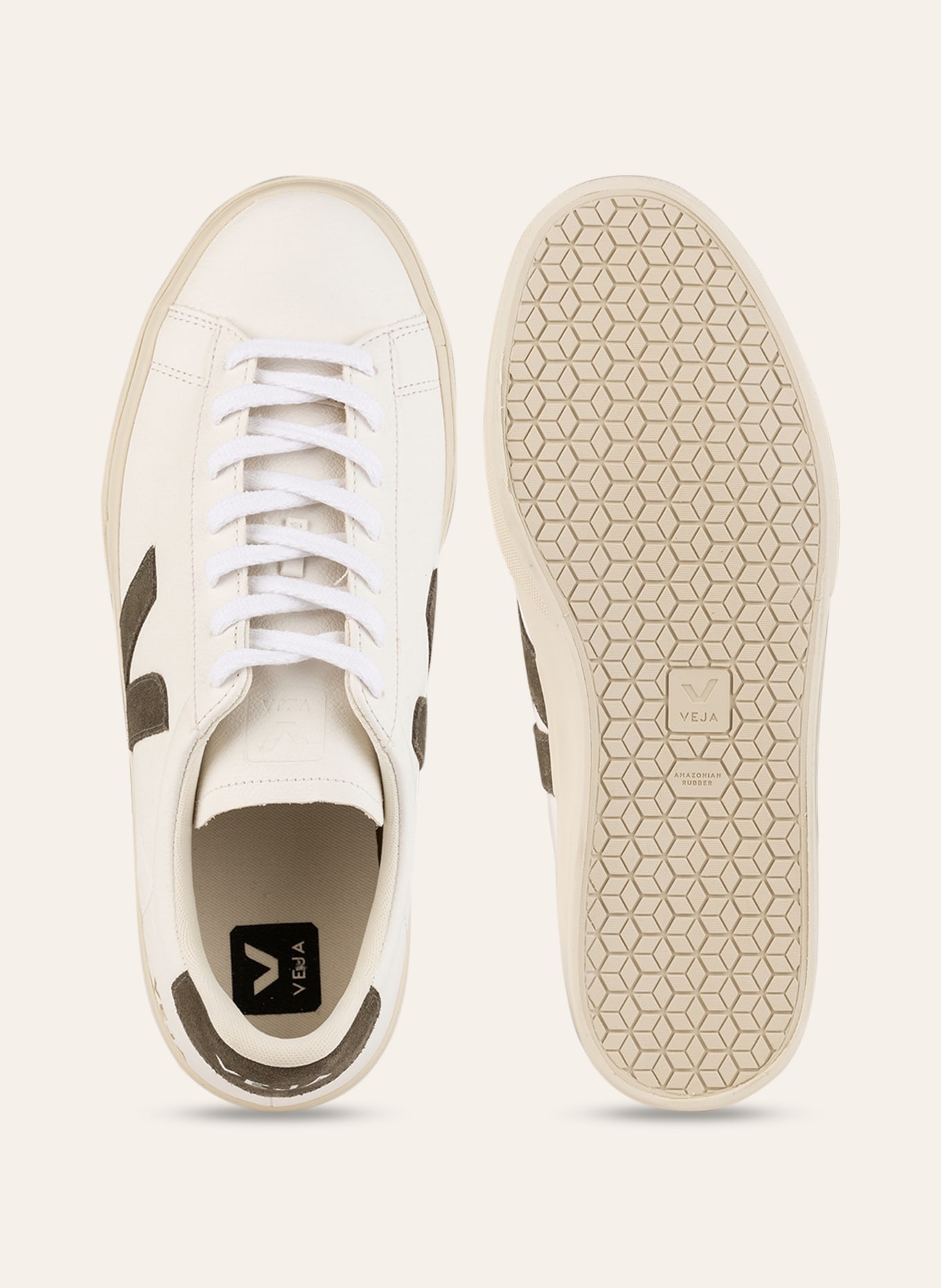 VEJA Sneaker CAMPO: WEISS / KHAKI