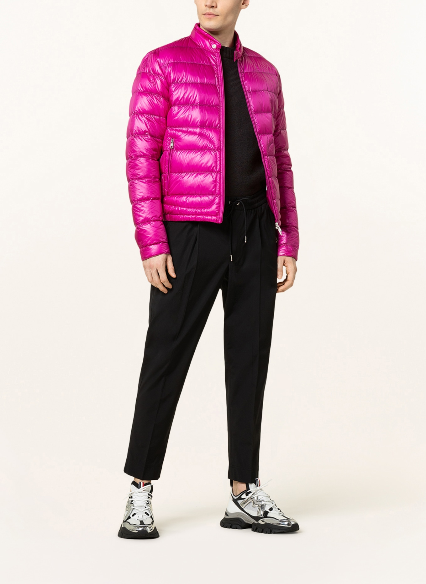 MONCLER Trousers in jogger style with cropped leg length, Color: BLACK (Image 2)