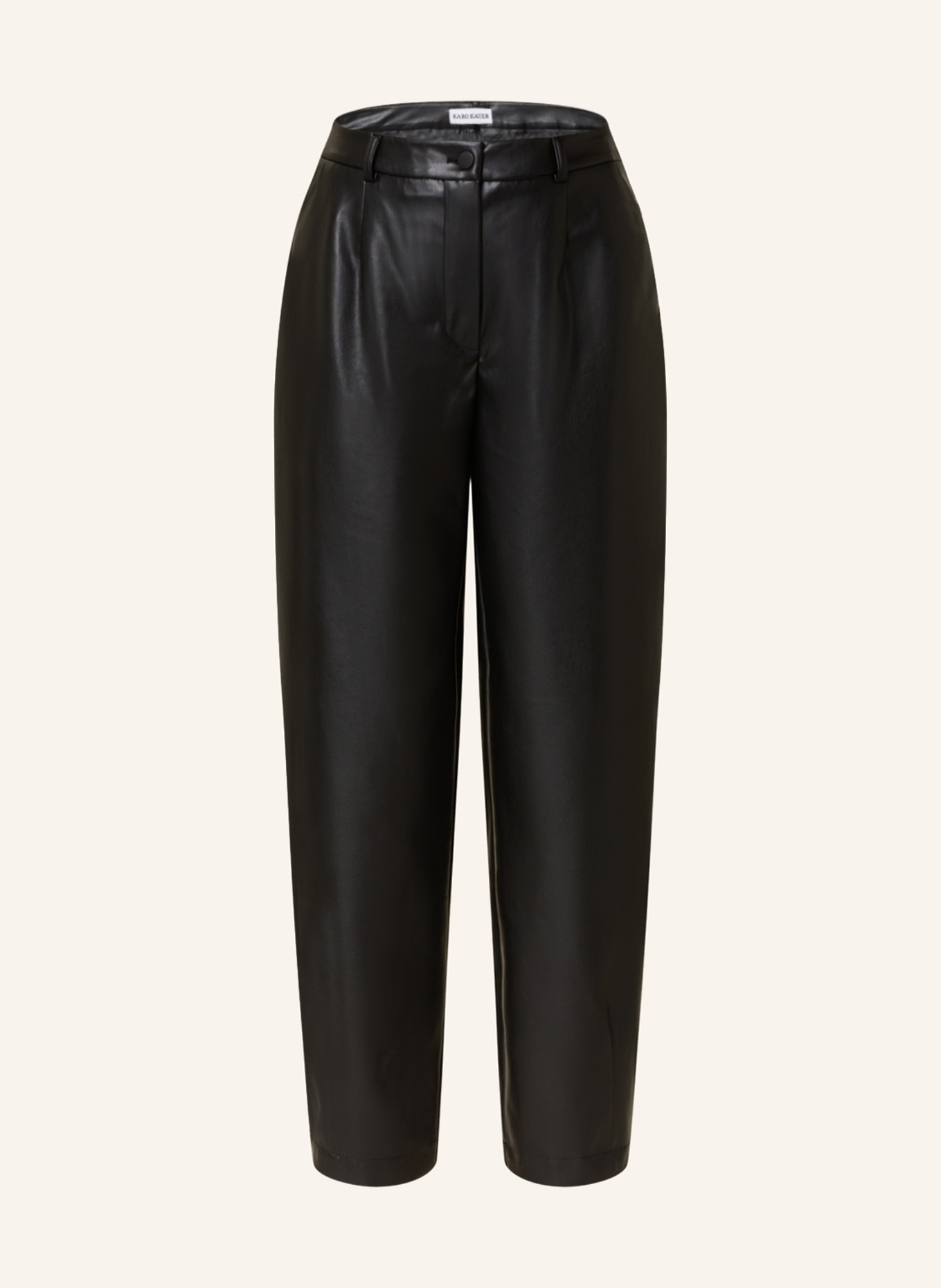 KARO KAUER 7/8 trousers in leather look, Color: BLACK (Image 1)