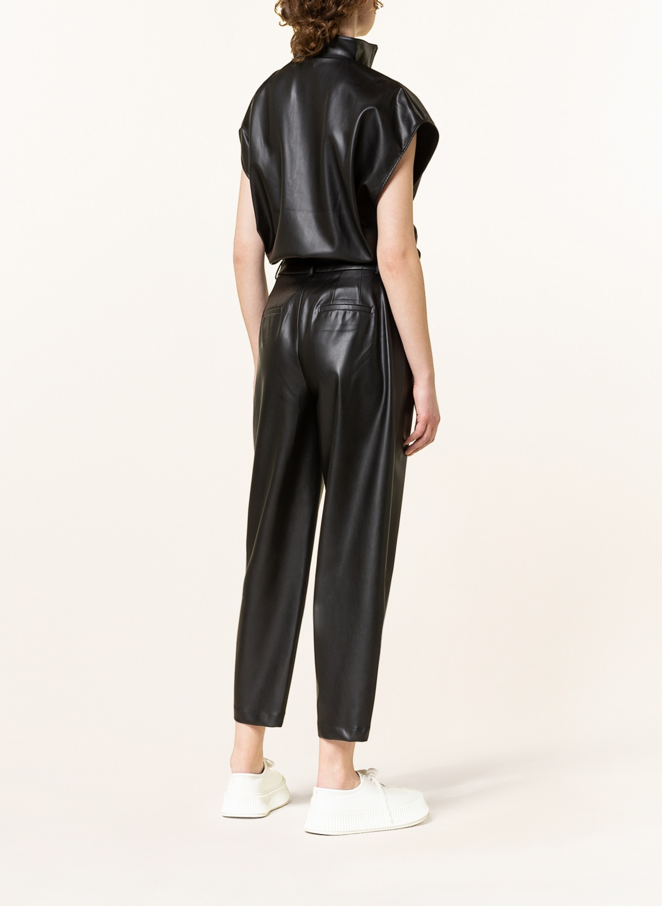 KARO KAUER 7/8 trousers in leather look, Color: BLACK (Image 3)