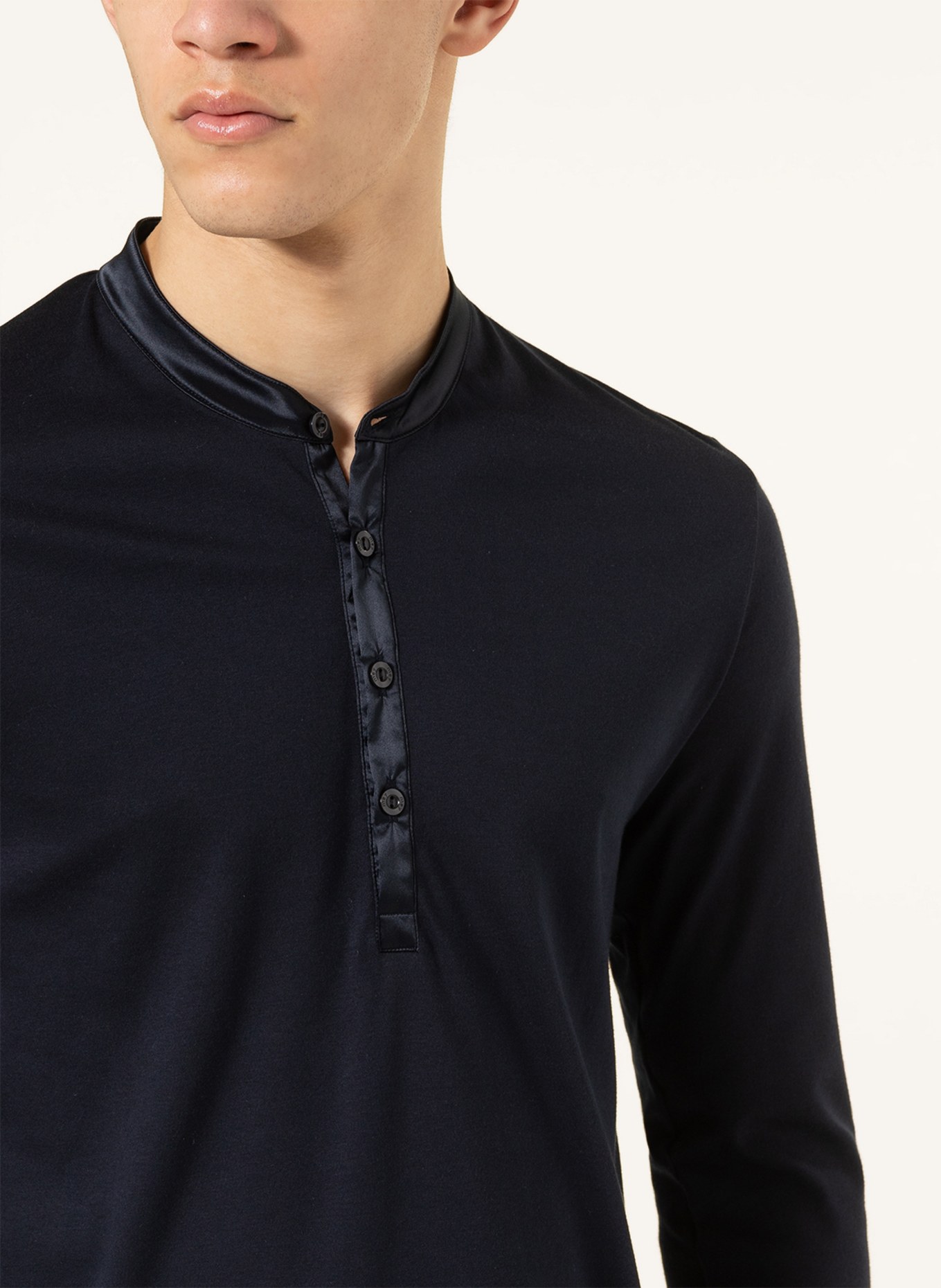 mey Pajama shirt series AARHUS, Color: DARK BLUE (Image 4)
