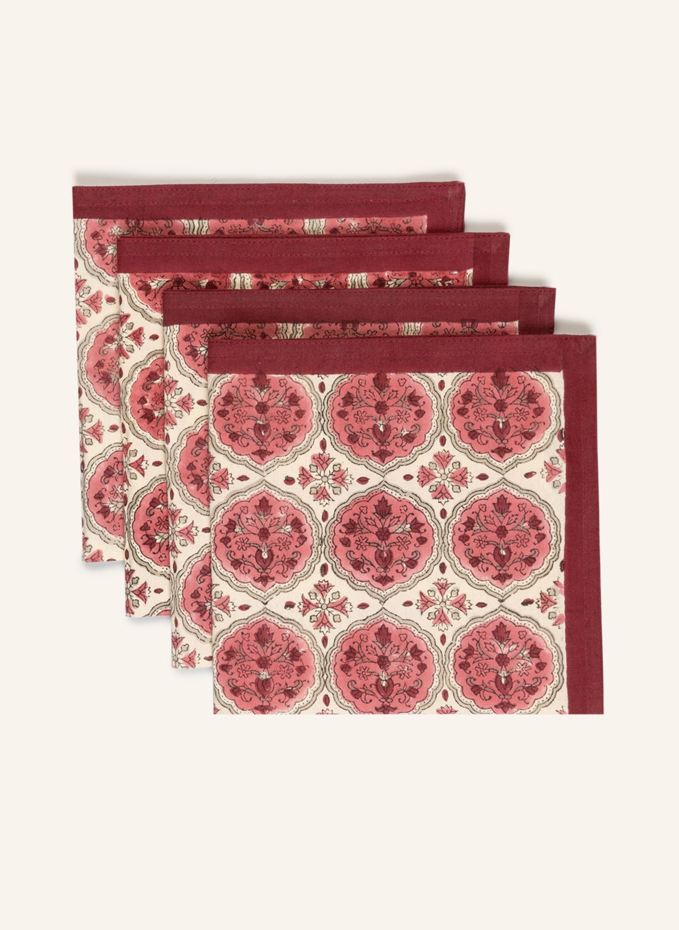 , Color: DARK RED/ ECRU/ PINK(Image 1)