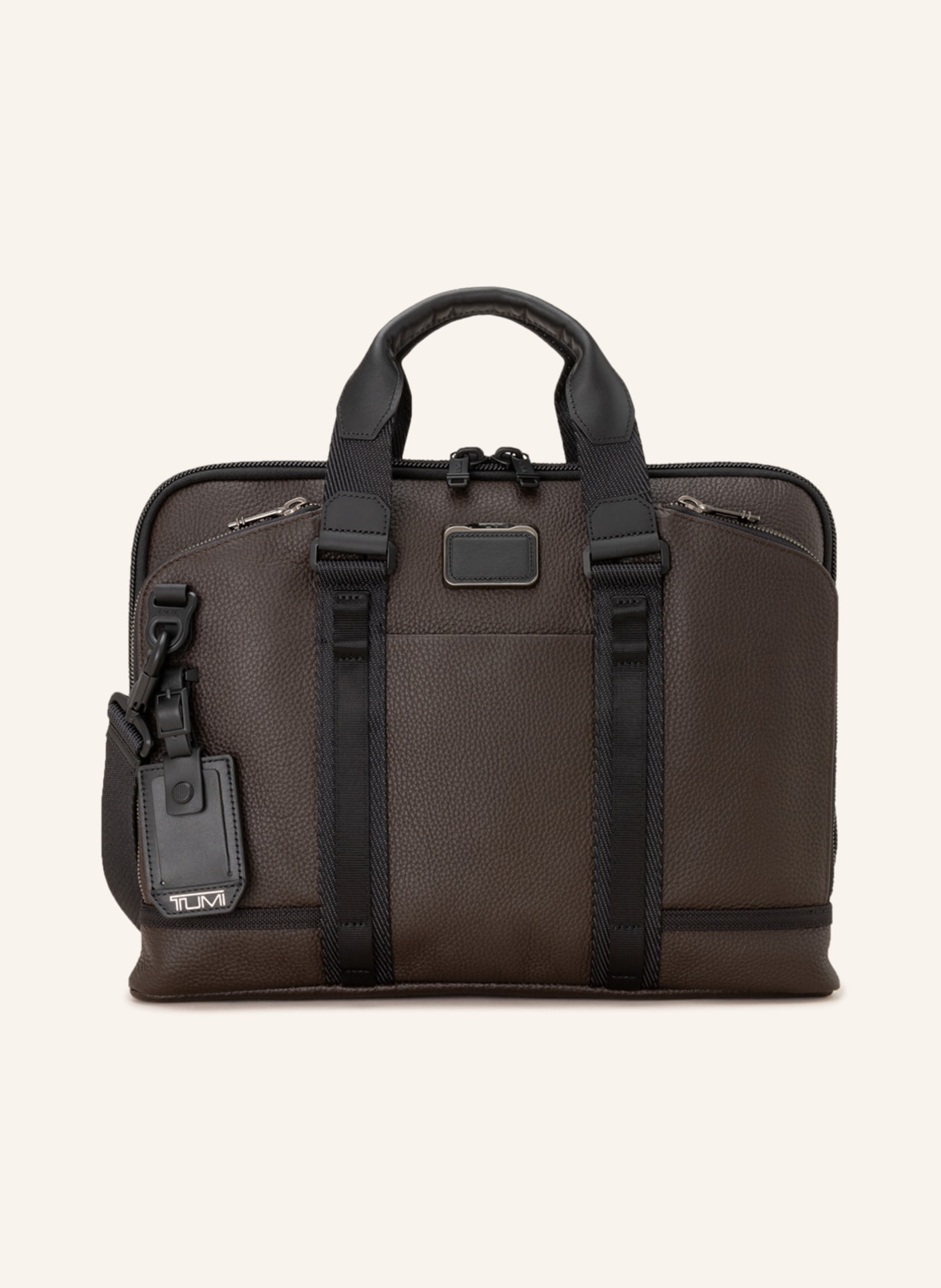 TUMI ALPHA BRAVO business bag ACADEMY with laptop compartment, Color: DARK BROWN (Image 1)