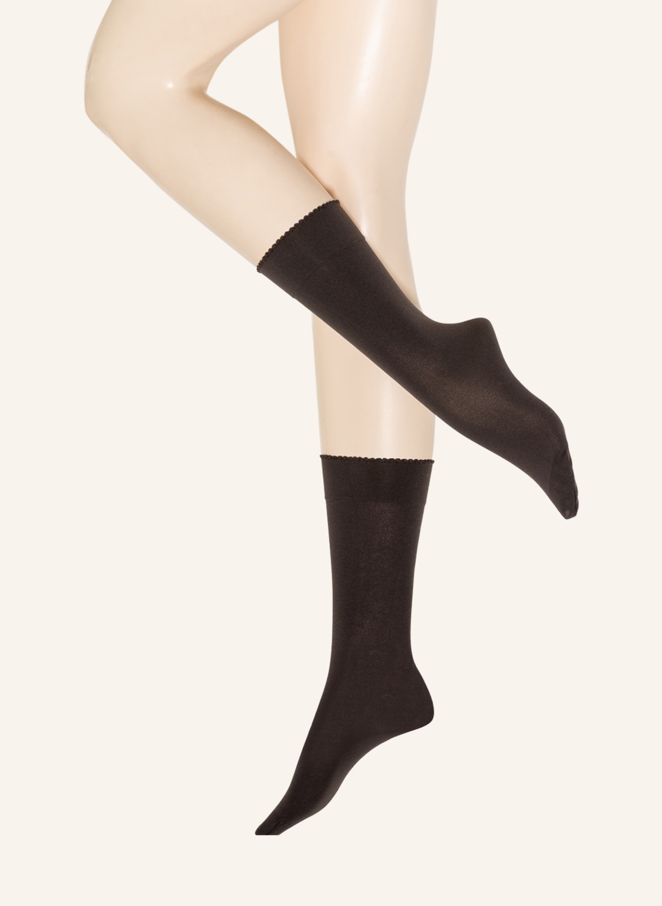 Wolford Fine knee-high socks VELVET DE LUXE, Color: 7212 S- NEARLY BLACK (Image 1)