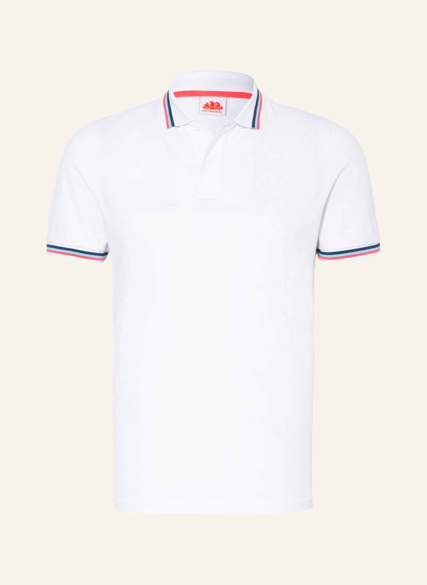 SUNDEK Piqué polo shirt BRICE regular fit, Color: WHITE (Image 1)