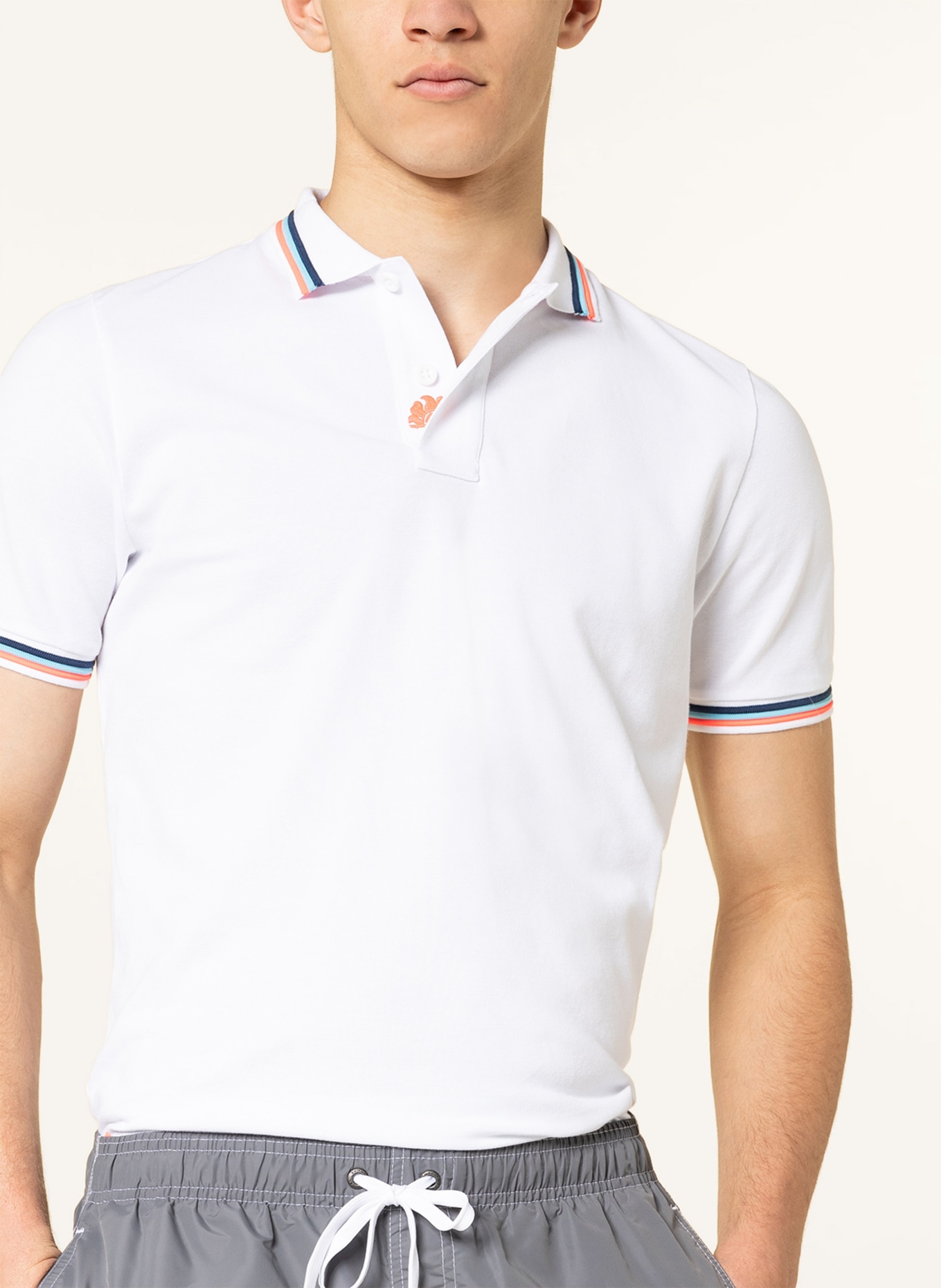 SUNDEK Piqué polo shirt BRICE regular fit, Color: WHITE (Image 4)