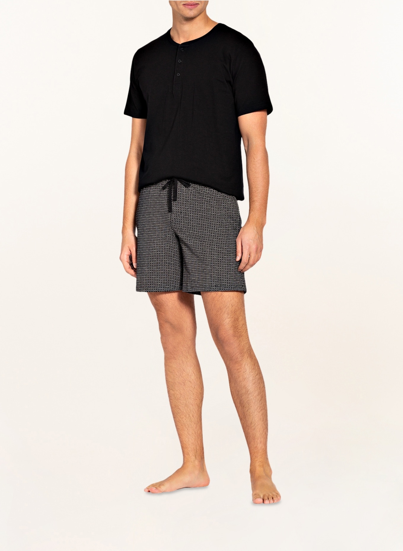 SCHIESSER Pajama shorts MIX+RELAX, Color: BLACK/ WHITE (Image 2)