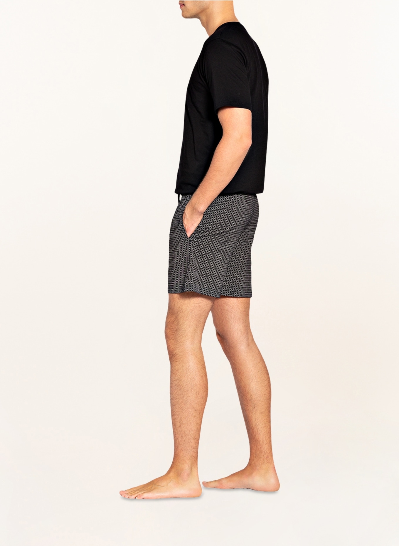SCHIESSER Pajama shorts MIX+RELAX, Color: BLACK/ WHITE (Image 4)
