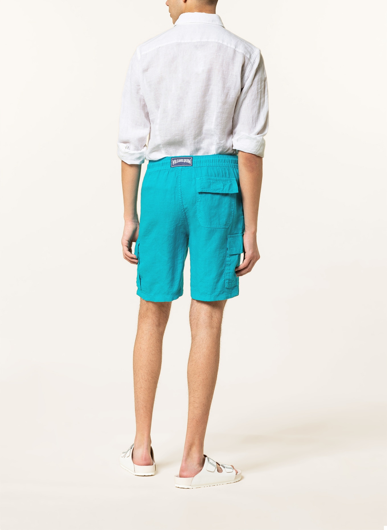 VILEBREQUIN Linen shorts BAIE , Color: TURQUOISE (Image 3)