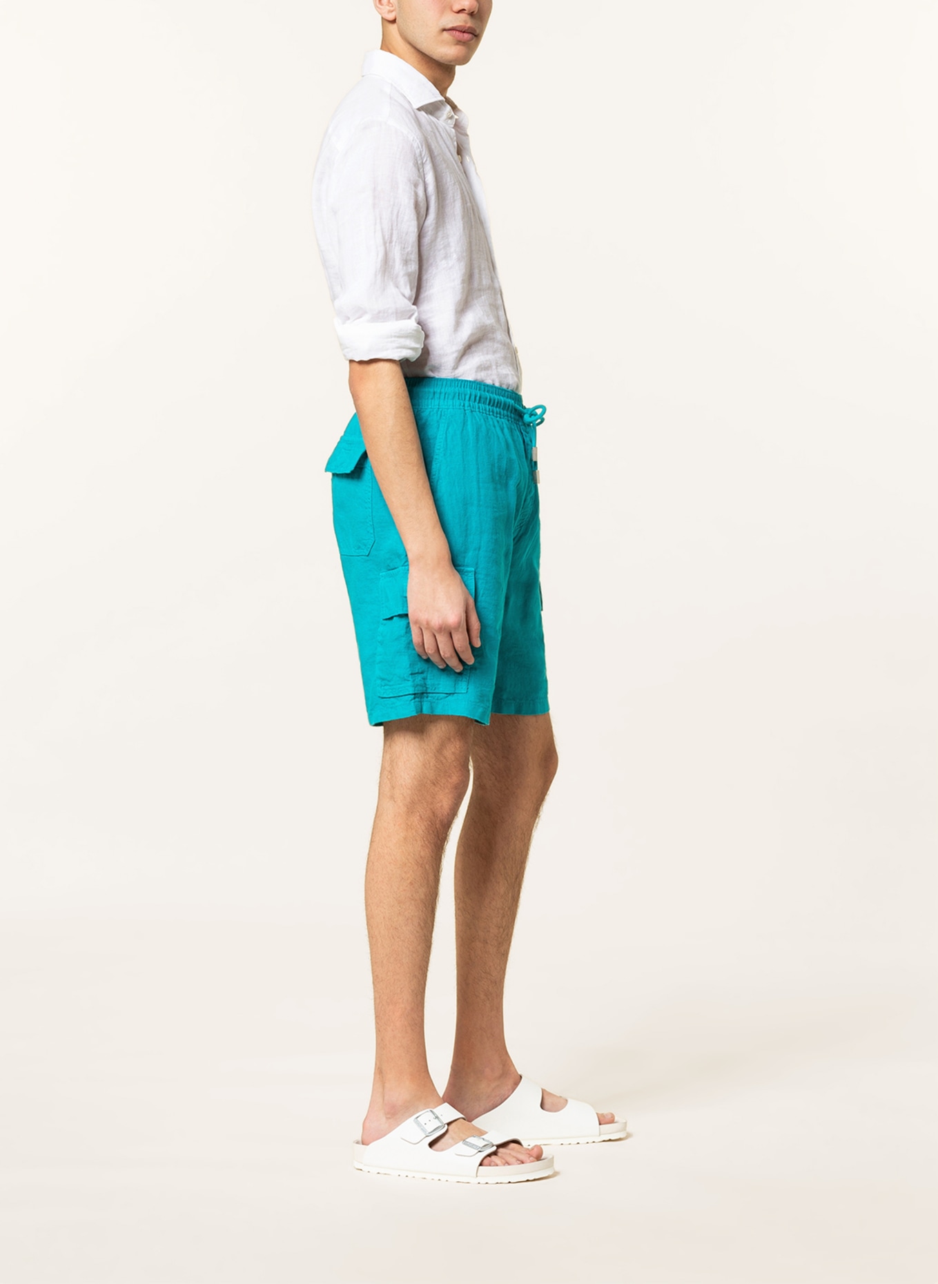 VILEBREQUIN Linen shorts BAIE , Color: TURQUOISE (Image 4)