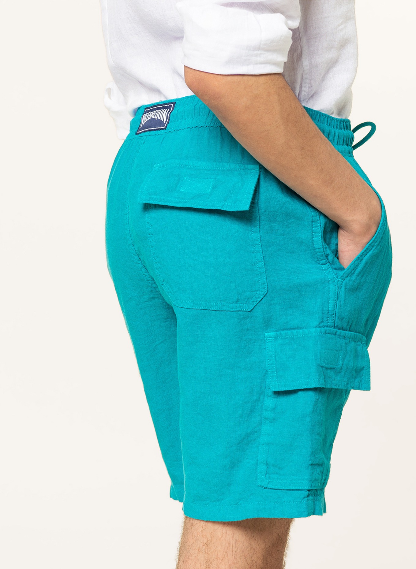 VILEBREQUIN Linen shorts BAIE , Color: TURQUOISE (Image 5)