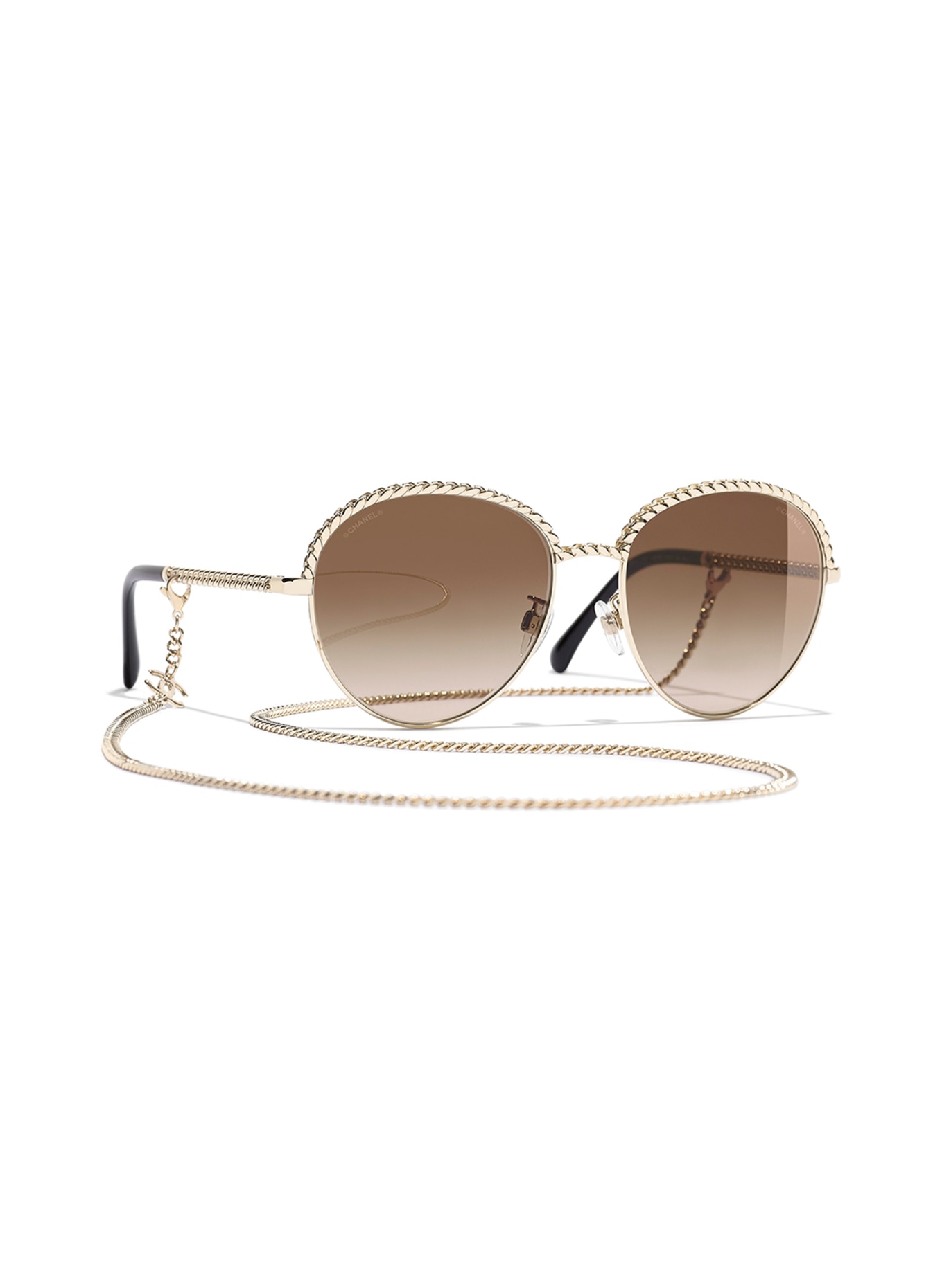 CHANEL Pantos-Sonnenbrille: C395S5 - GOLD/ BRAUN VERLAUF