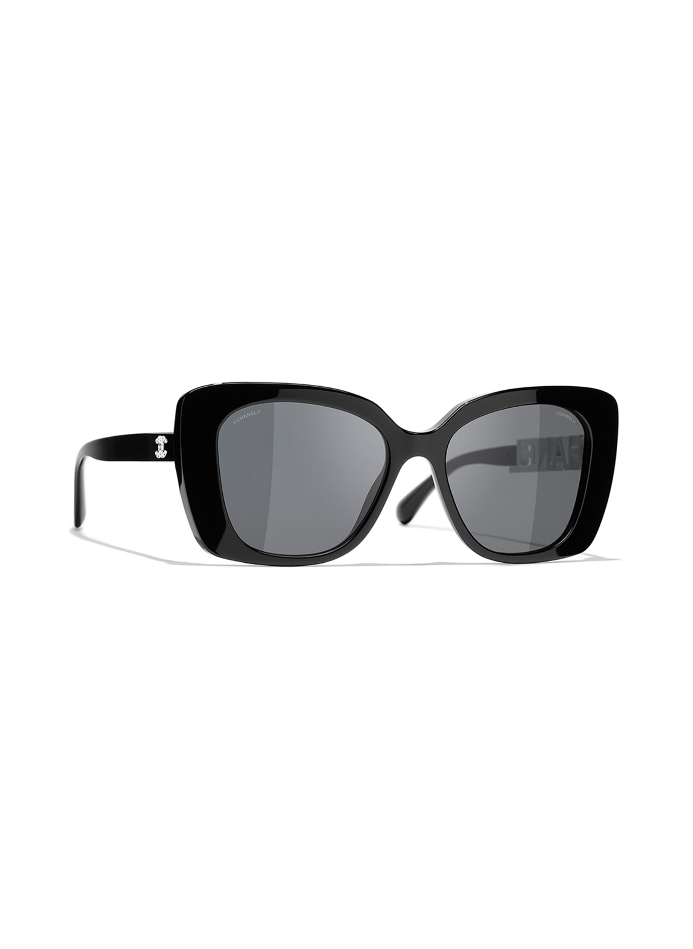 CHANEL Quadratische Sonnenbrille: 1026S4 - SCHWARZ/ GRAU