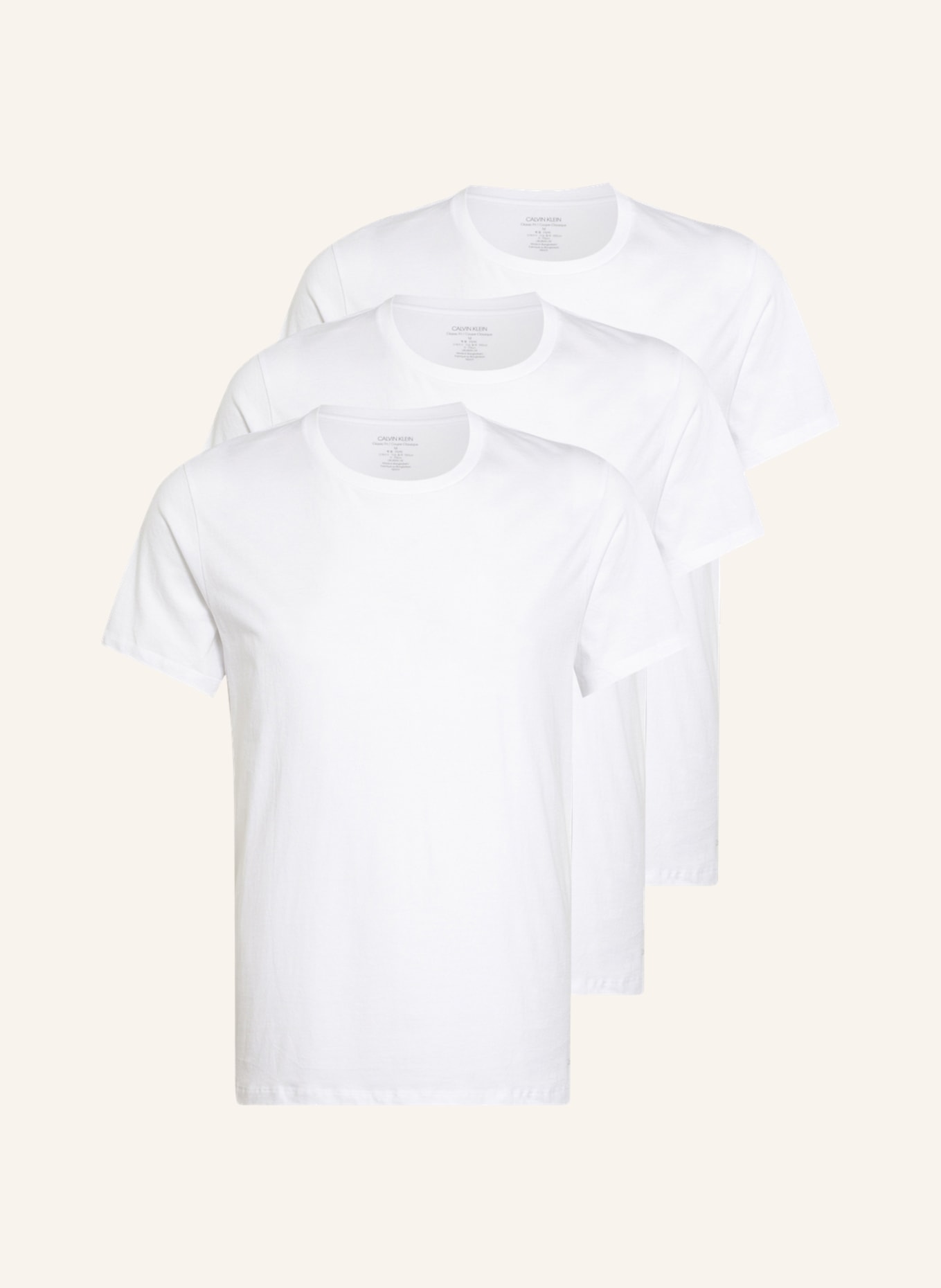 Calvin Klein 3er-Pack T-Shirts COTTON CLASSICS , Farbe: WEISS (Bild 1)