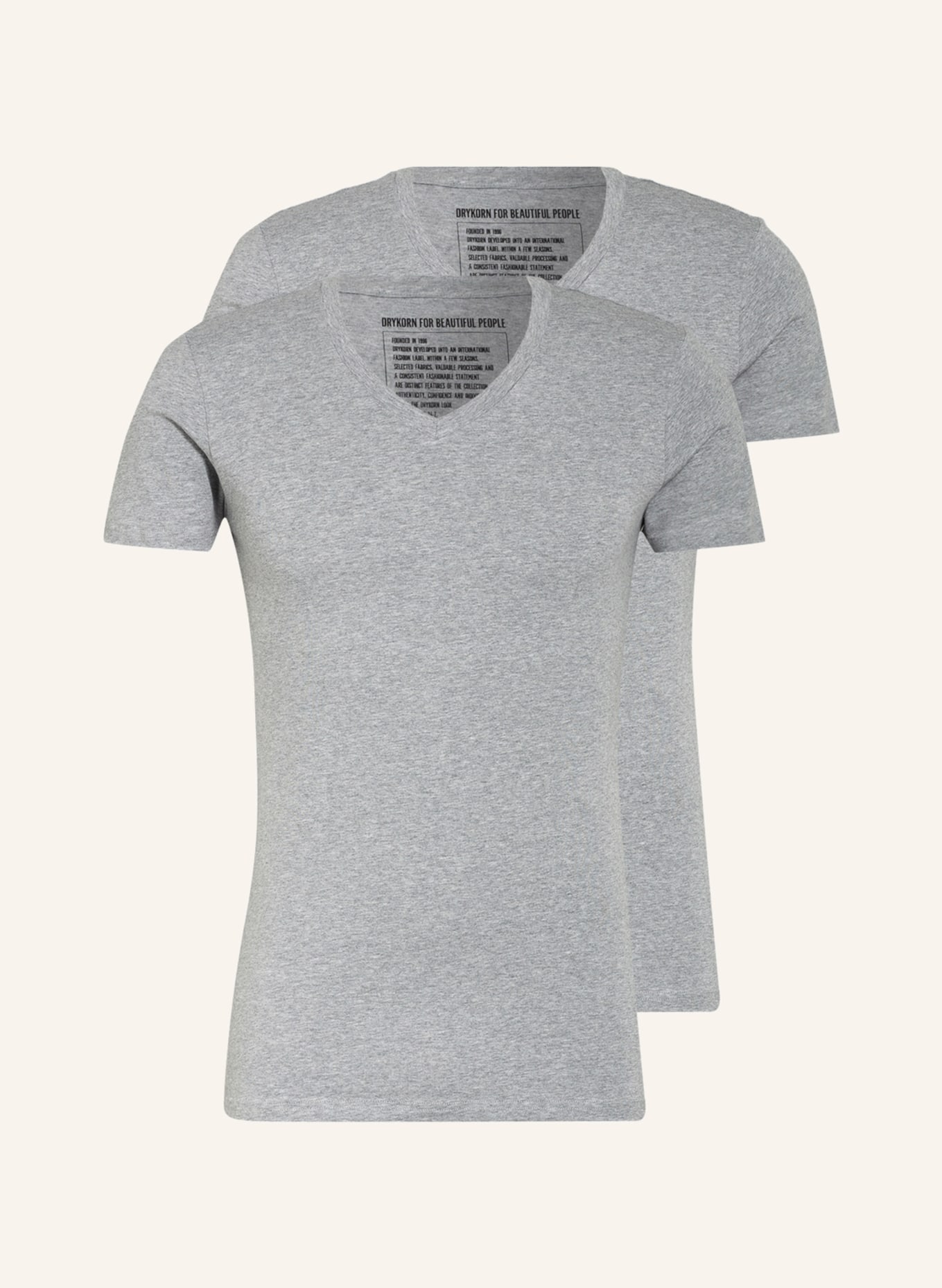 DRYKORN 2er-Pack V-Shirts CARIS , Farbe: GRAU (Bild 1)