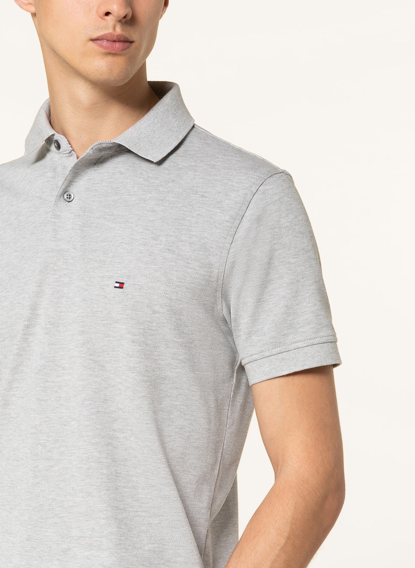 TOMMY HILFIGER Piqué polo shirt regular fit, Color: GRAY (Image 4)