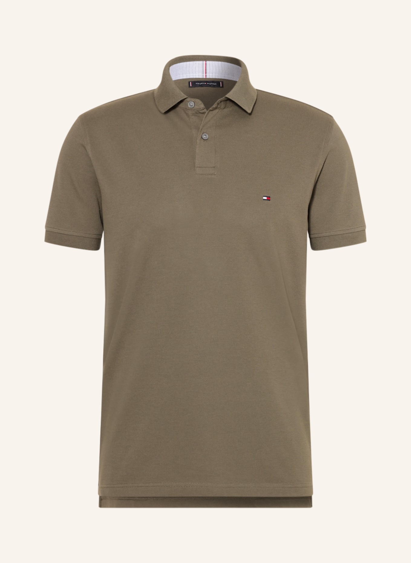 TOMMY HILFIGER Piqué polo shirt regular fit, Color: OLIVE (Image 1)