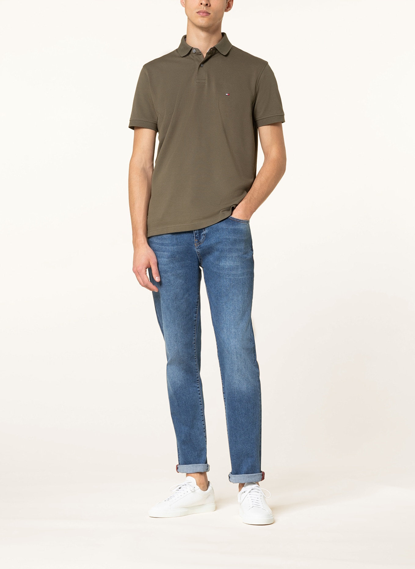 TOMMY HILFIGER Piqué polo shirt regular fit, Color: OLIVE (Image 2)