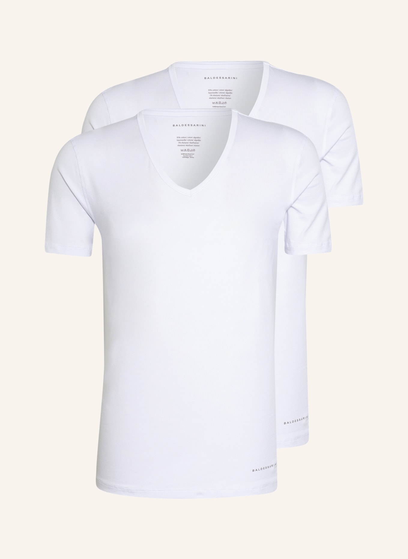 BALDESSARINI 2er-Pack V-Shirts, Farbe: WEISS (Bild 1)