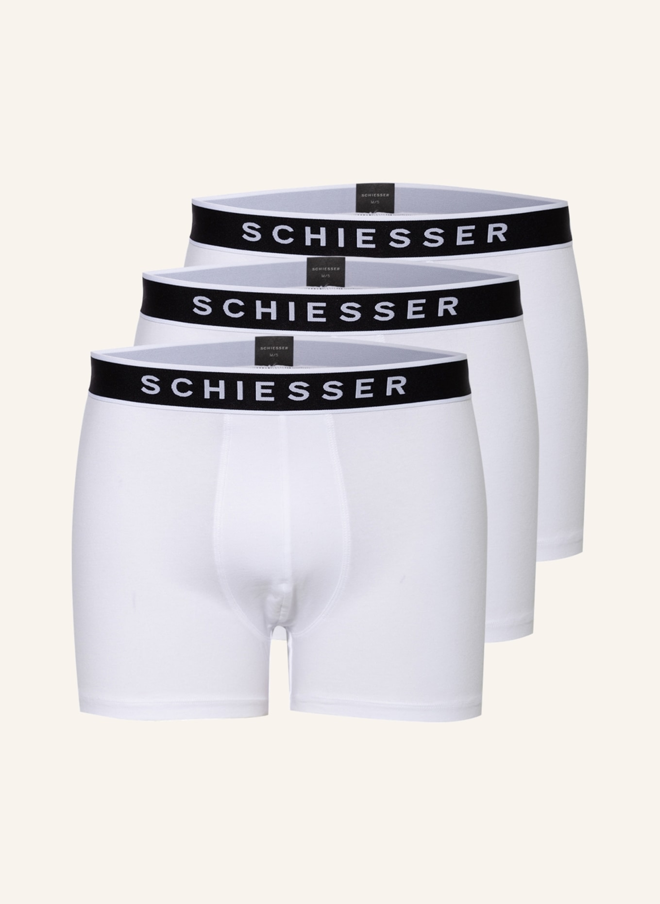 SCHIESSER 3-pack boxer shorts 95/5, Color: WHITE (Image 1)