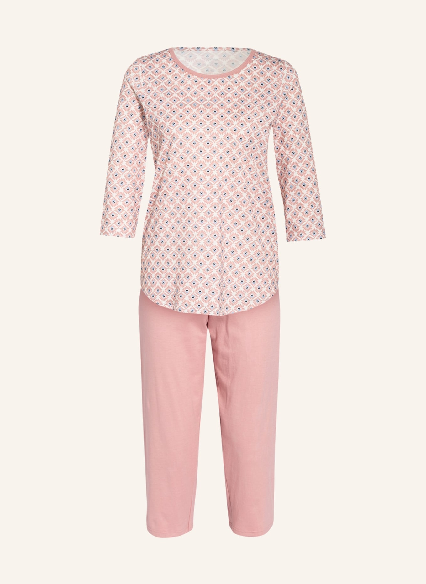 CALIDA 3/4 pajamas LOVELY NIGHTS , Color: ROSE/ WHITE/ LIGHT BLUE (Image 1)
