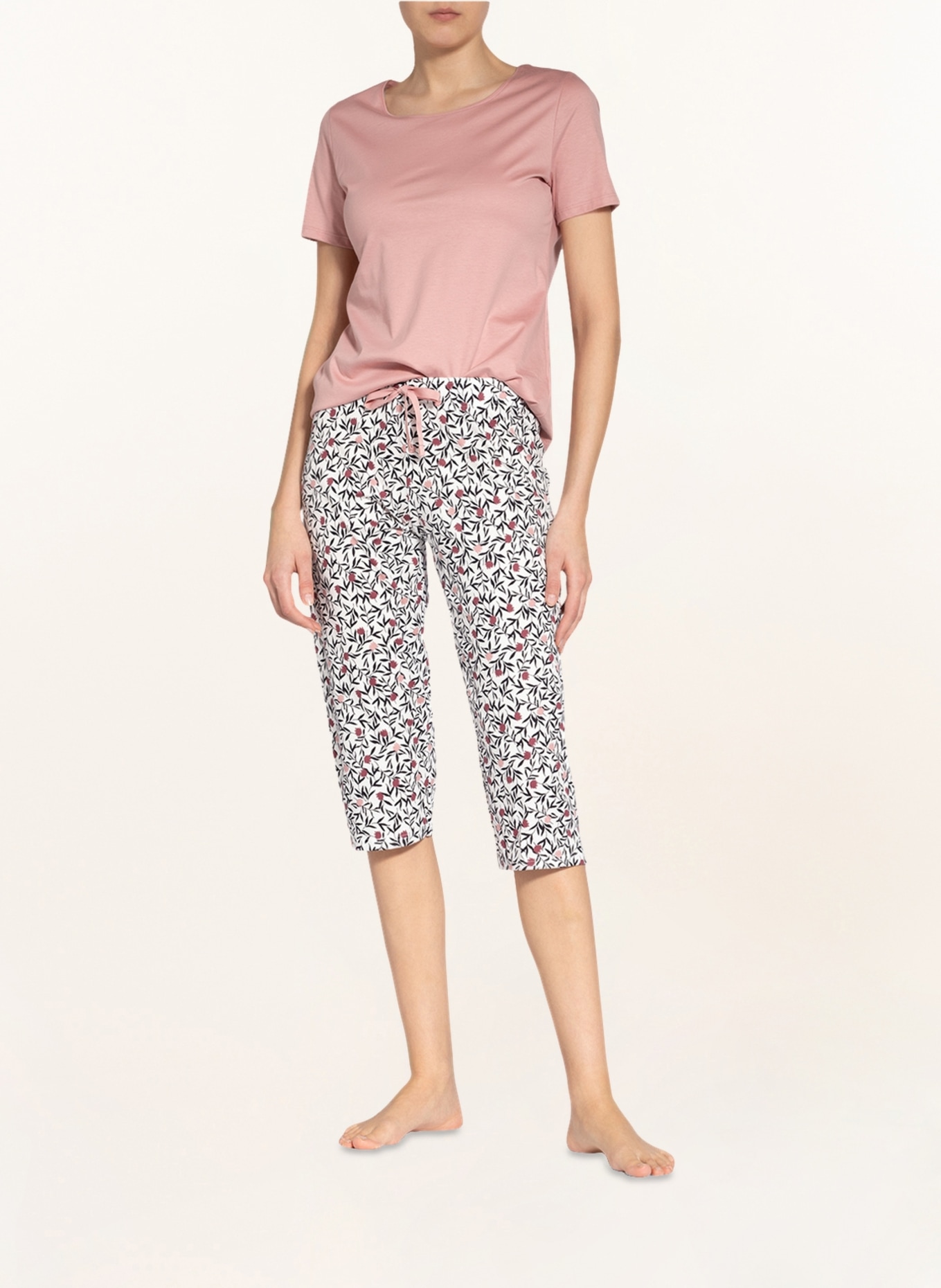 CALIDA 7/8 pajama pants FAVOURITES DREAMS, Color: WHITE/ BLACK/ DUSKY PINK (Image 2)