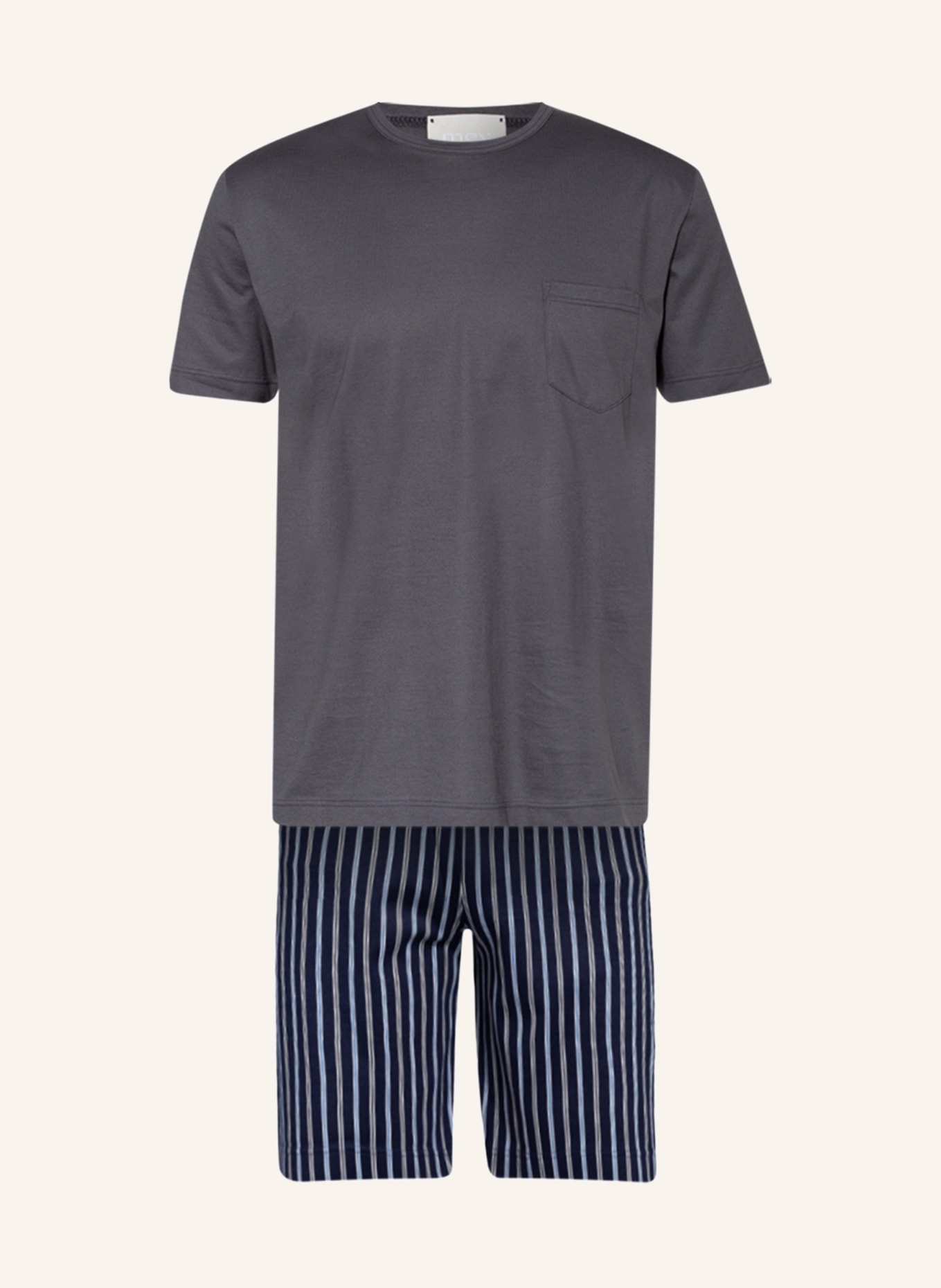 mey Shorty pajamas PORTINO series , Color: DARK BLUE/ DARK GRAY (Image 1)