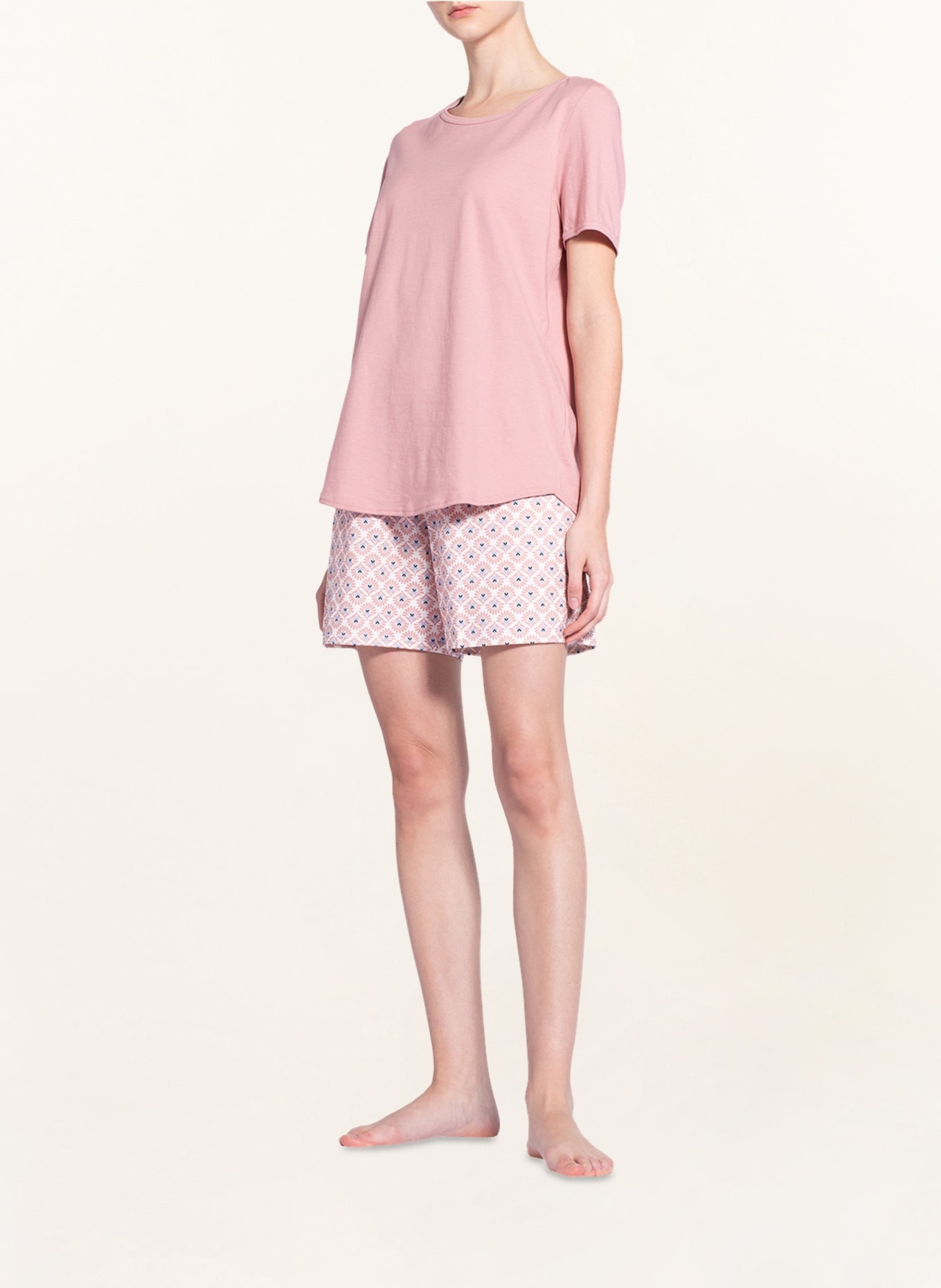CALIDA Shorty pajamas LOVELY NIGHTS, Color: WHITE/ ROSE/ LIGHT BLUE (Image 2)