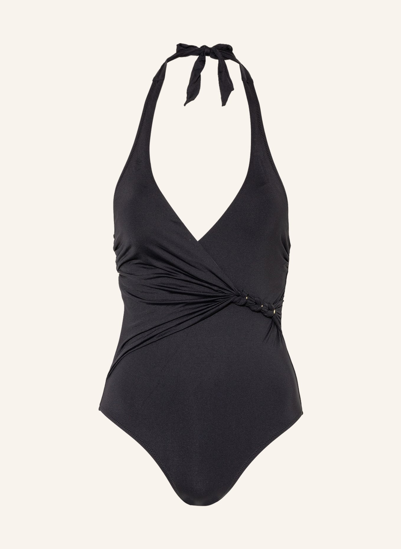 Aubade Halter neck swimsuit OCEAN CRUISE in wrap look: BLACK