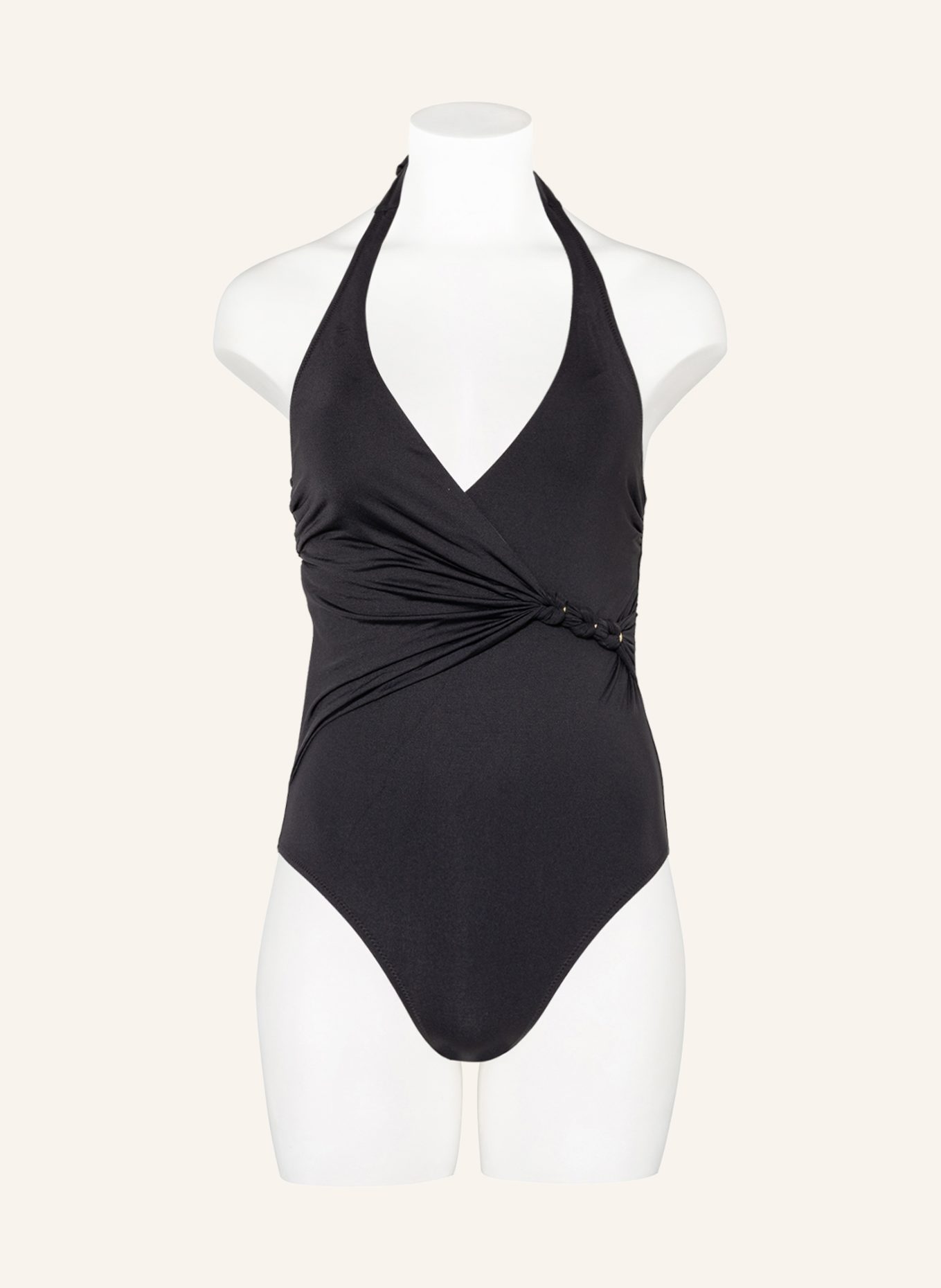 Aubade Halter neck swimsuit OCEAN CRUISE in wrap look: BLACK