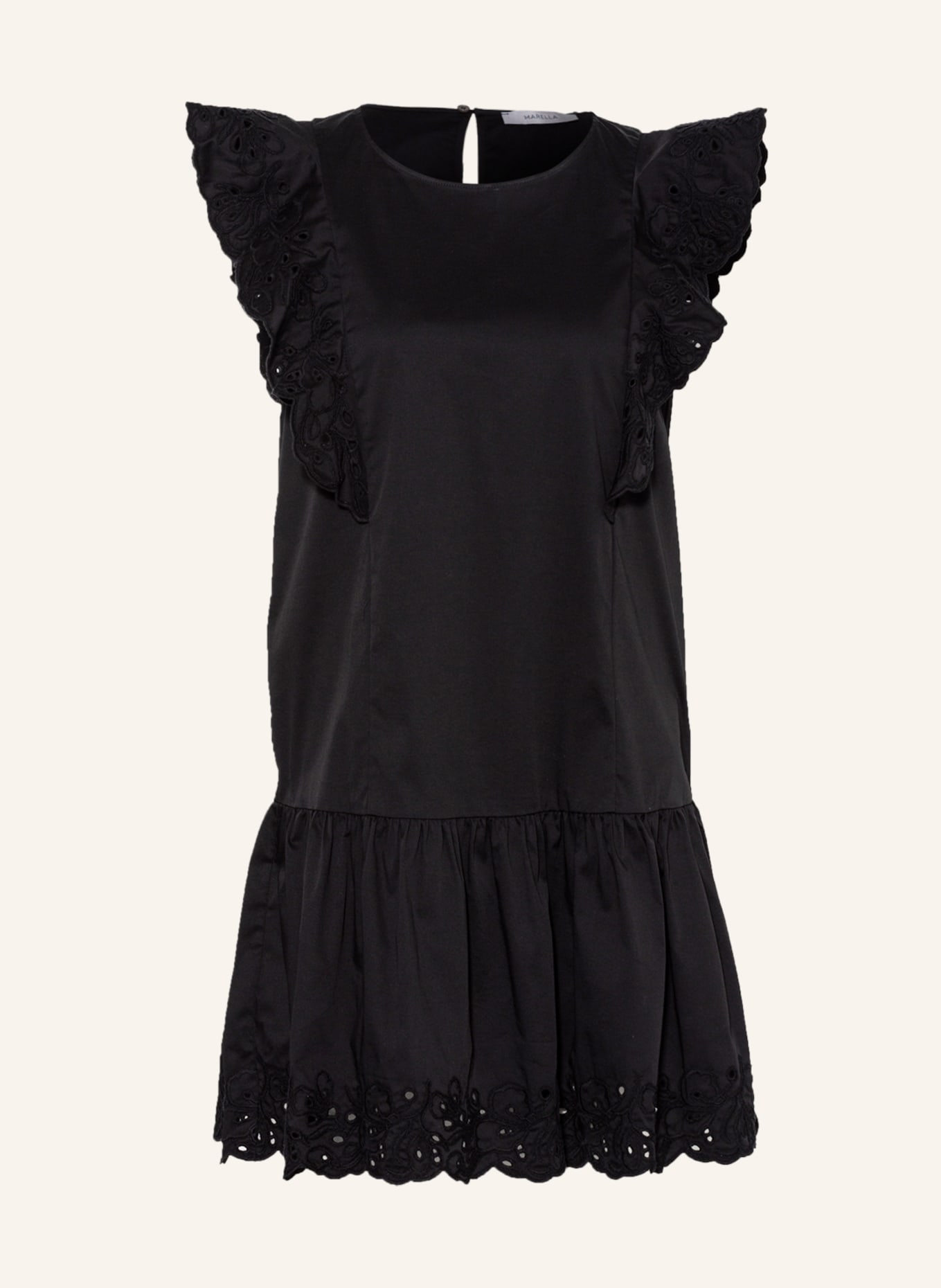 MARELLA Dress EVA with broderie anglaise, Color: BLACK (Image 1)
