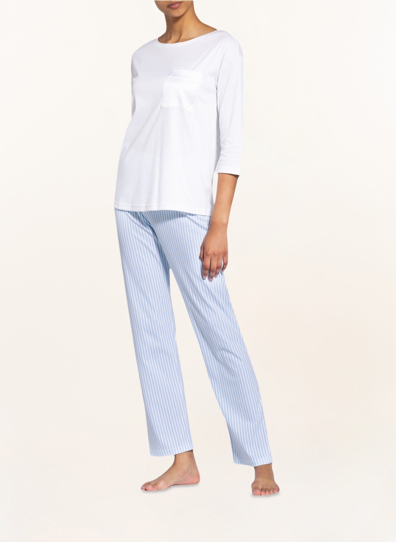 mey Pajama pants series SLEEPSATION , Color: WHITE/ LIGHT BLUE (Image 2)