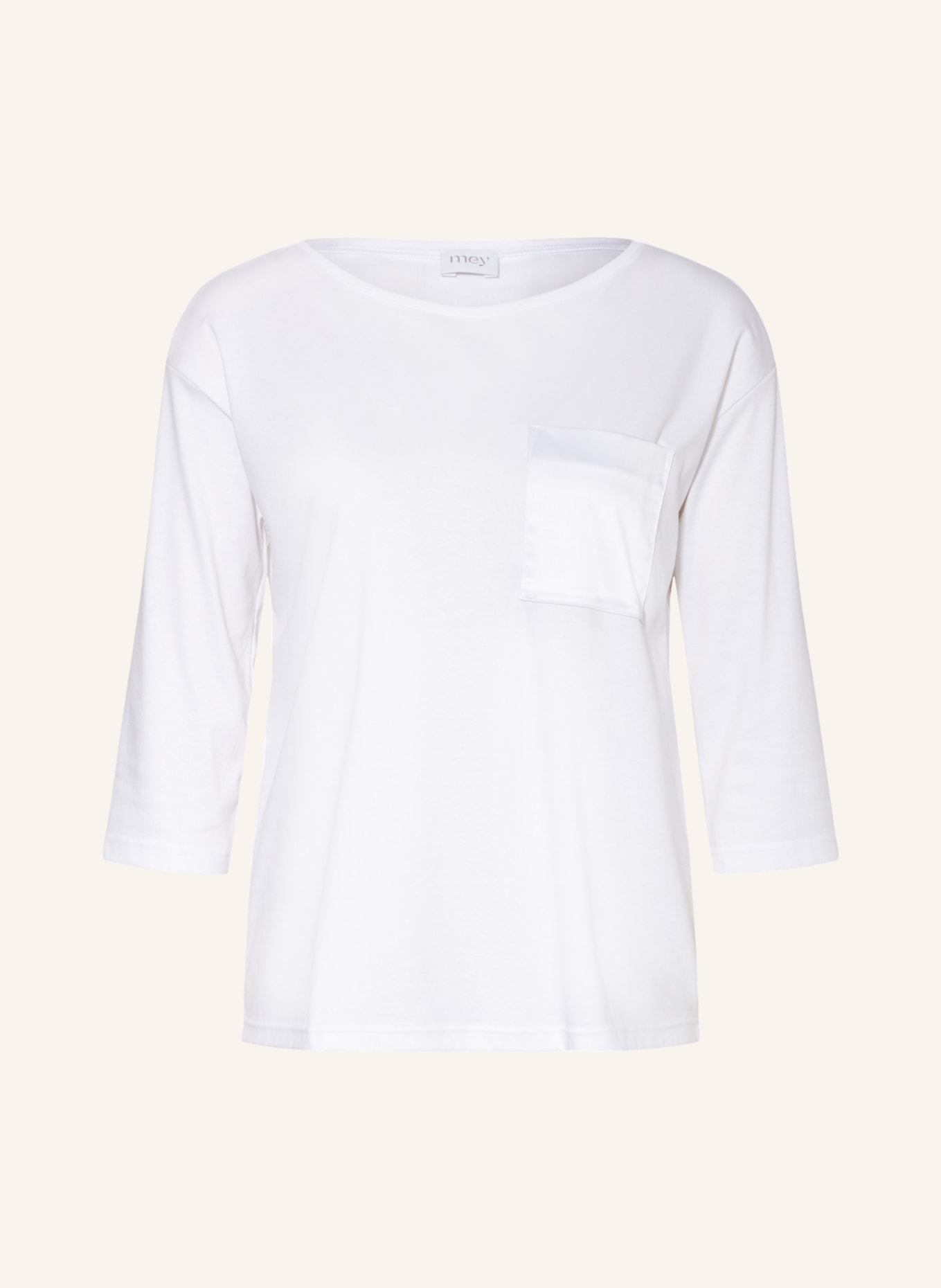 mey Pajama shirt series SLEEPSATION with 3/4 sleeves , Color: WHITE (Image 1)