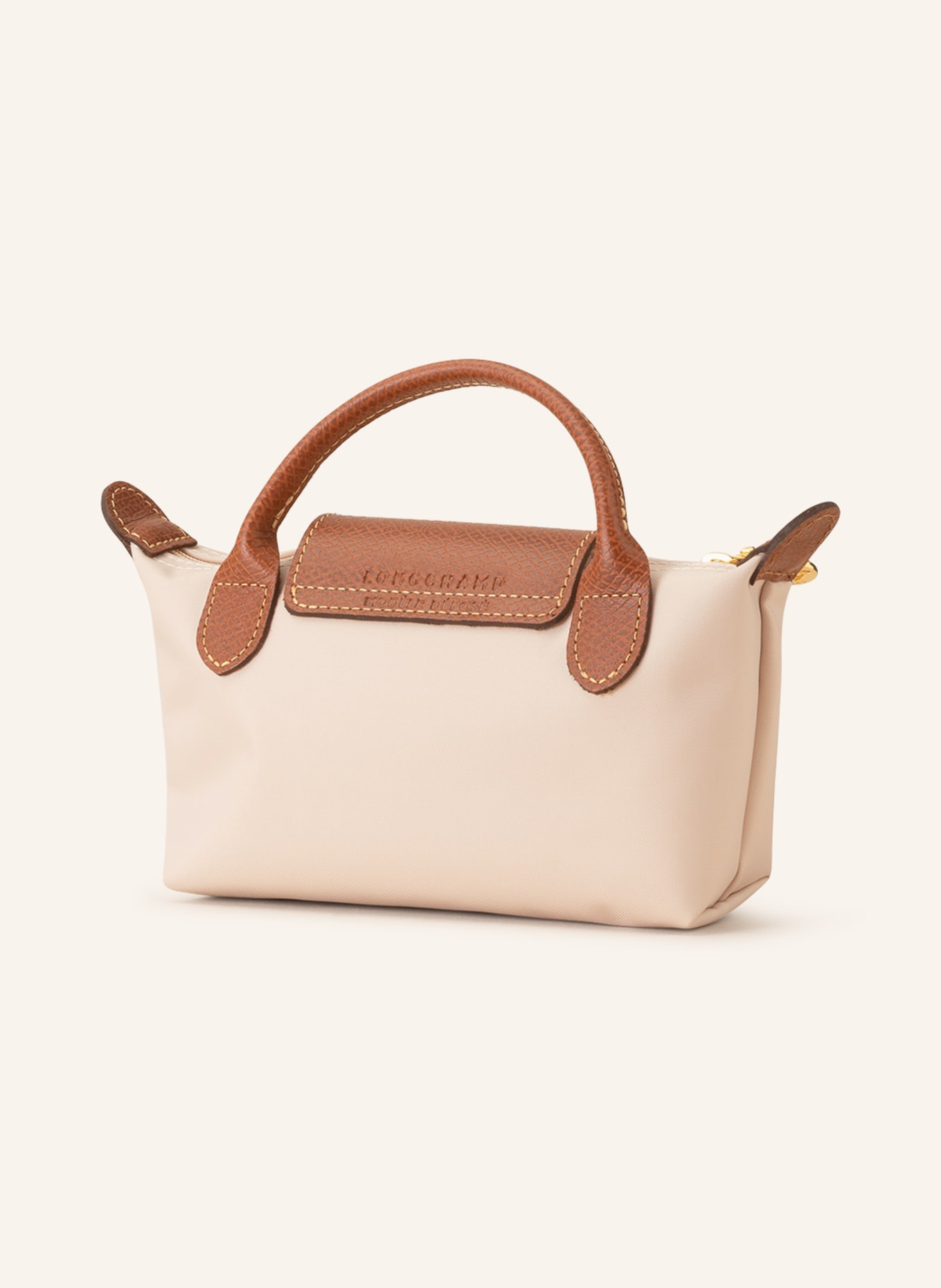 LONGCHAMP Pouch LE PLIAGE ORIGINAL: CREME / BRAUN
