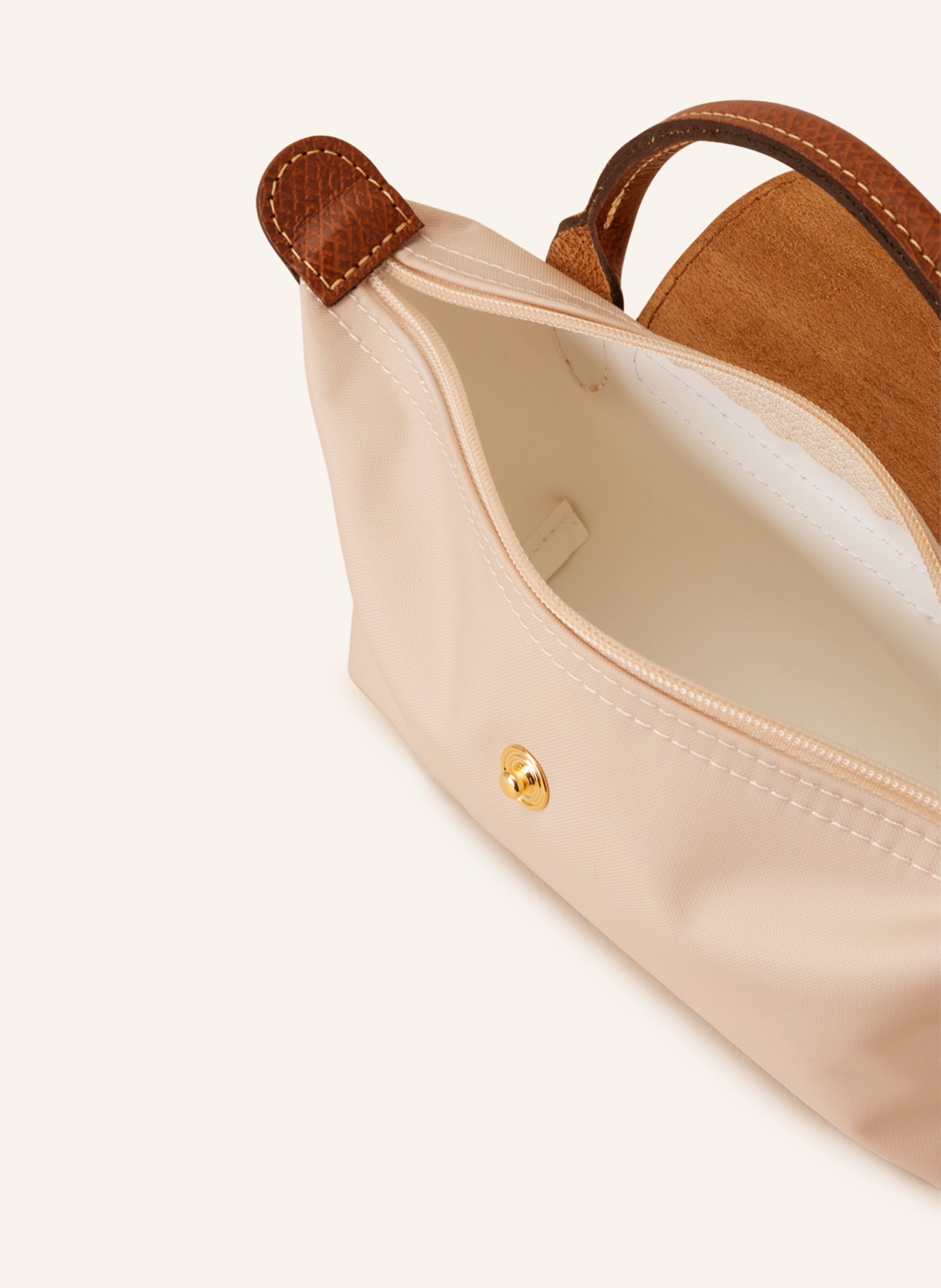 LONGCHAMP Pouch LE PLIAGE ORIGINAL: CREME / BRAUN